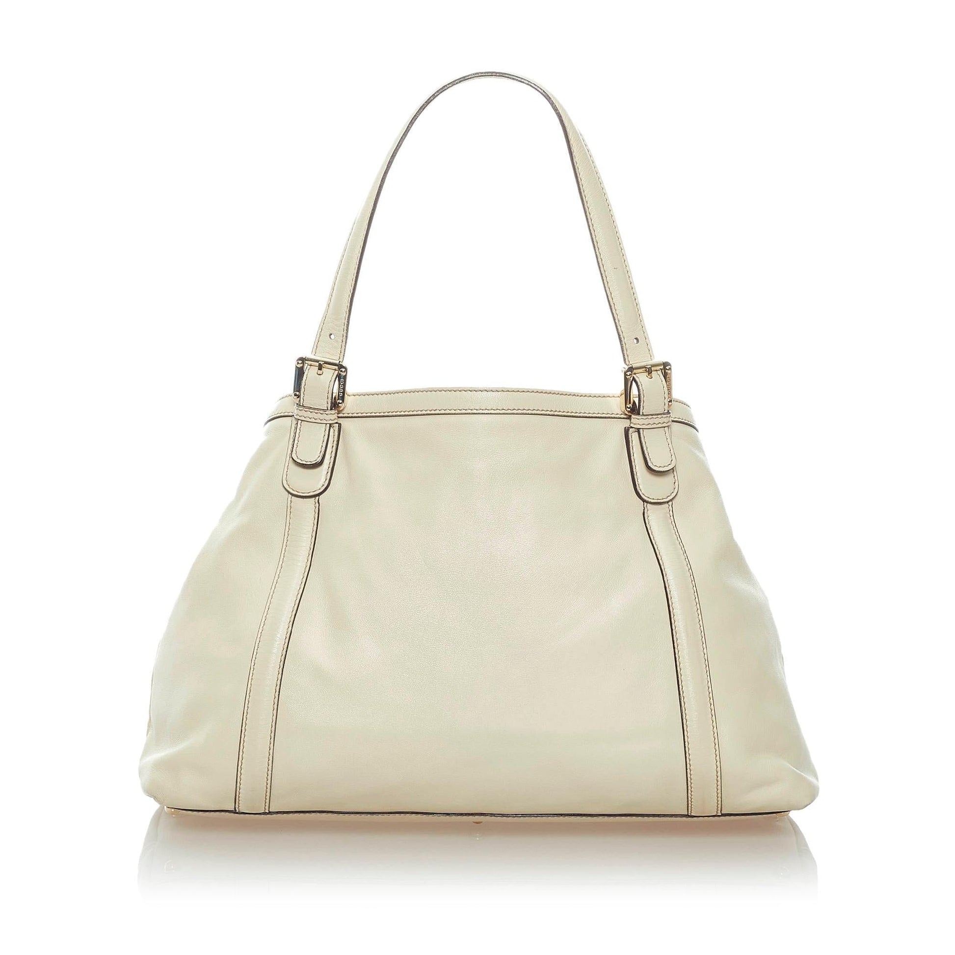 Gucci Dialux Britt SHG Calf White Tote Bag