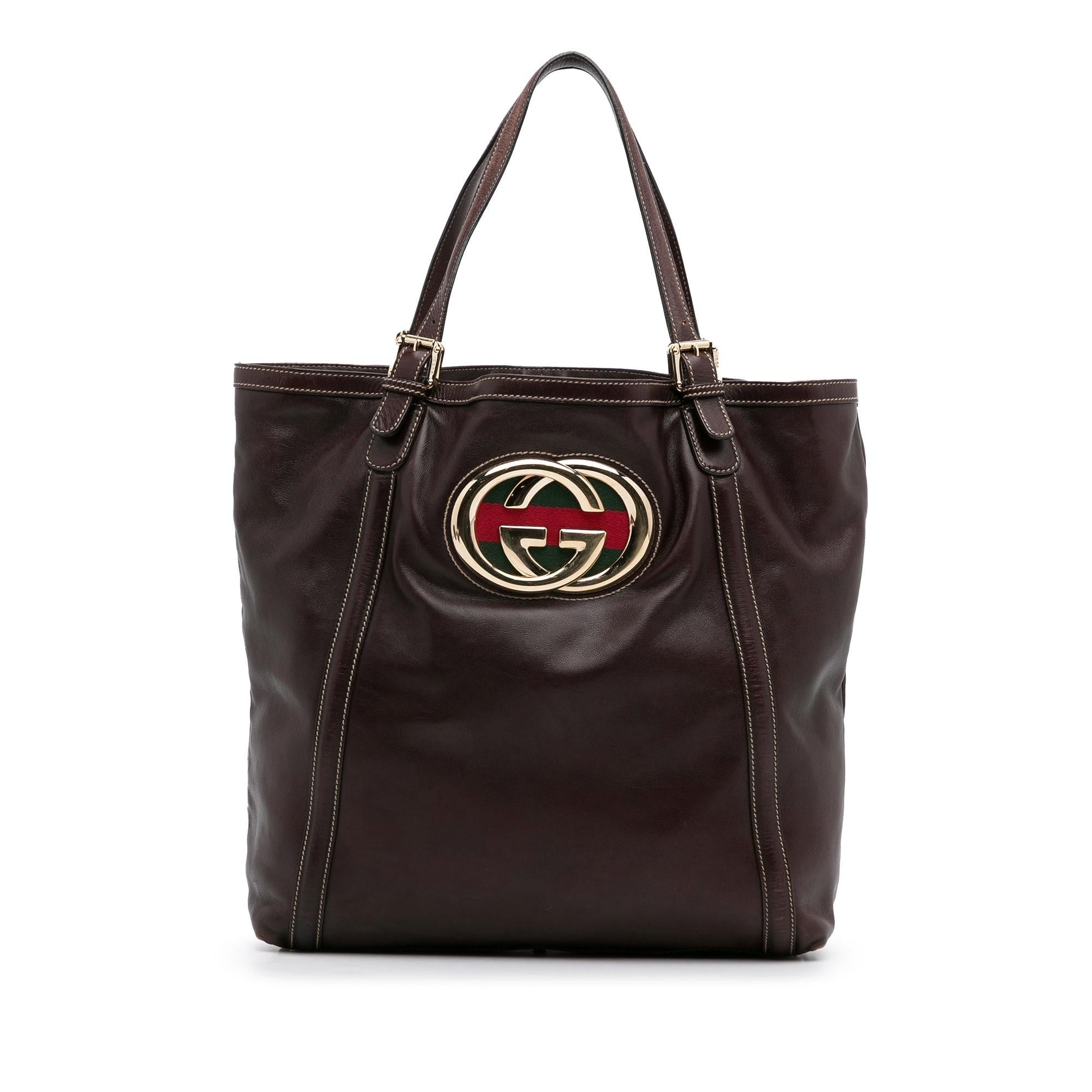 Gucci Dialux Britt SHG-x0o70K Calf Brown Tote Bag