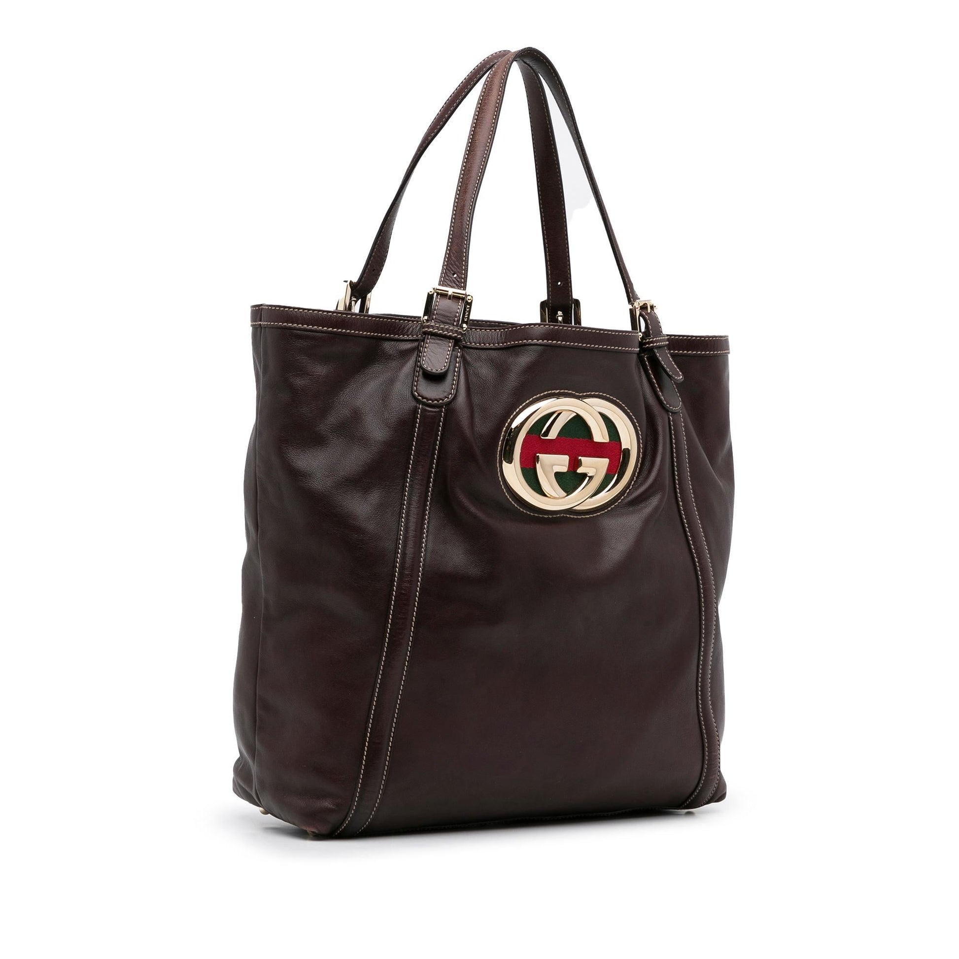 Gucci Dialux Britt SHG-x0o70K Calf Brown Tote Bag