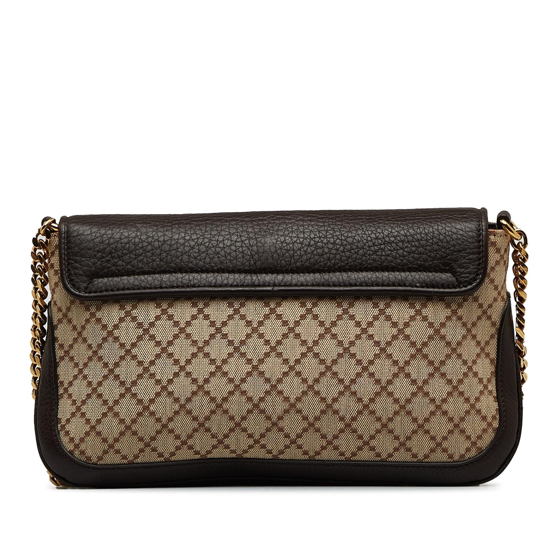Gucci Diamante SHG-jQVxmd Canvas Brown Chain Shoulder Bag