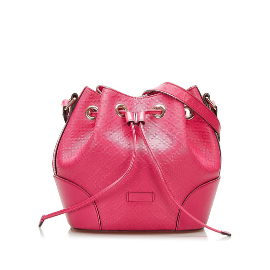 Gucci Diamante Bright SHG Calf Pink Bucket Shoulder Bag