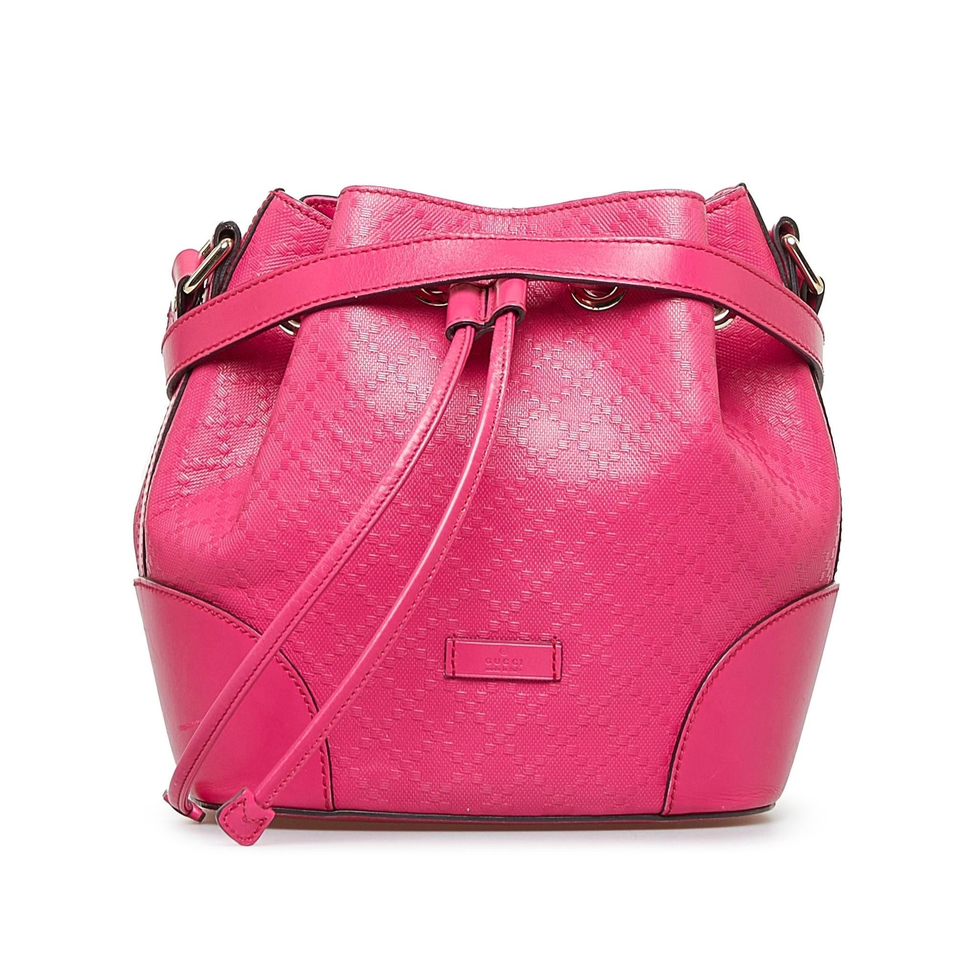 Gucci Diamante Bright SHG-kW0rDo Calf Pink Bucket Shoulder Bag