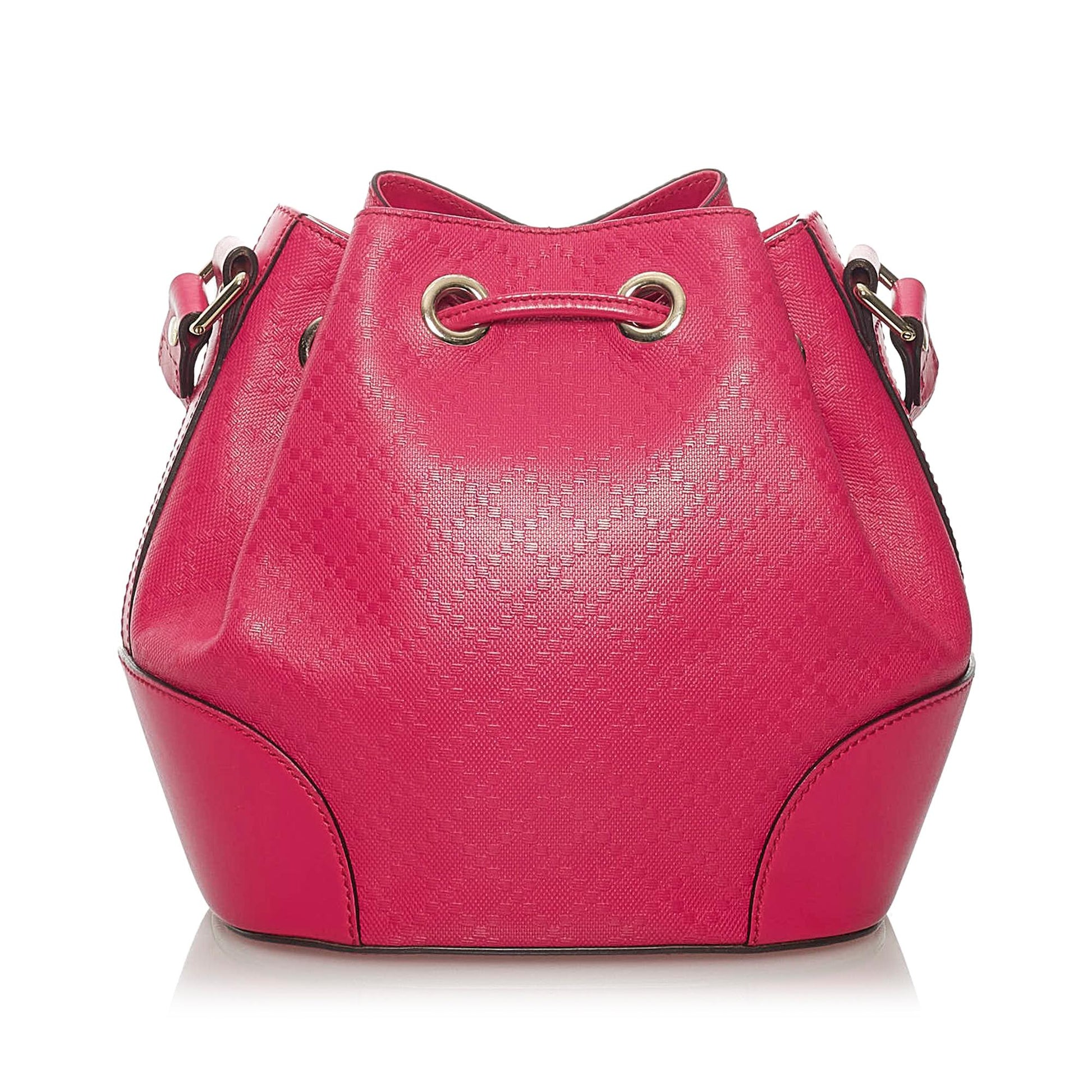 Gucci Diamante Bright SHG Leather Calf Pink Bucket Shoulder Bag 3