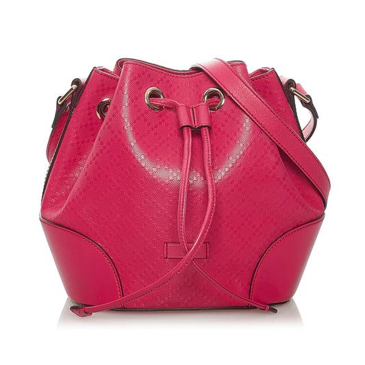 Gucci Diamante Bright SHG Leather Calf Pink Bucket Shoulder Bag 3