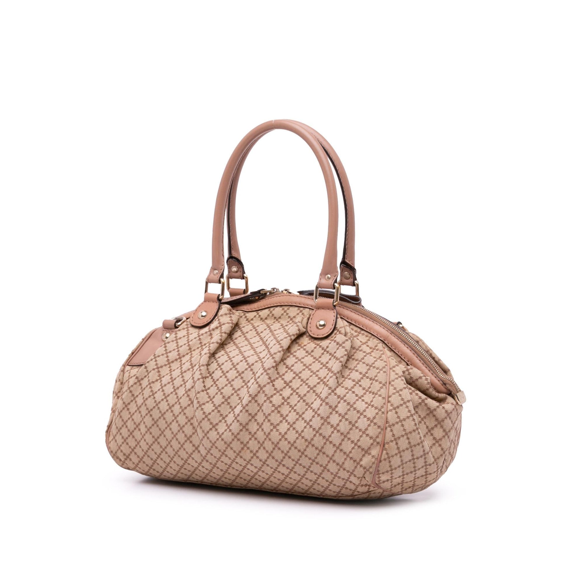 Gucci Diamante Sukey Canvas Calf Brown Satchel Bag Satchel 1