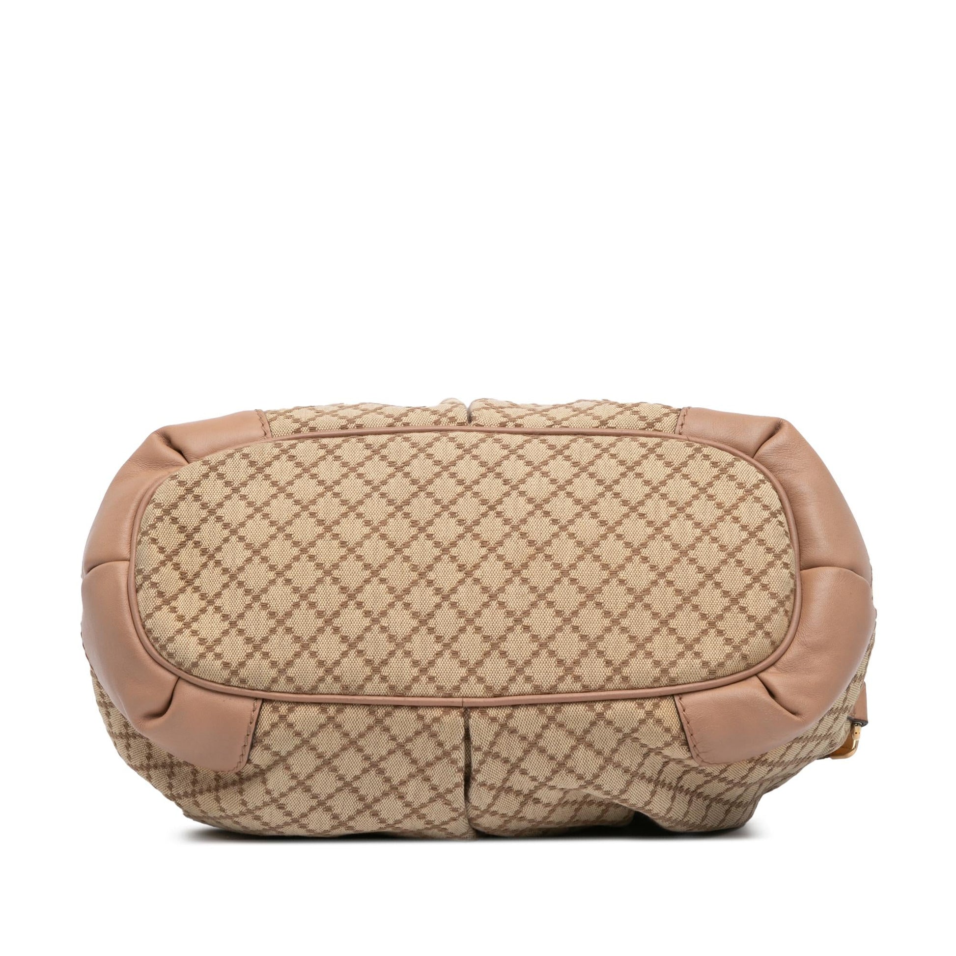Gucci Diamante Sukey Canvas Calf Brown Satchel Bag Satchel 3