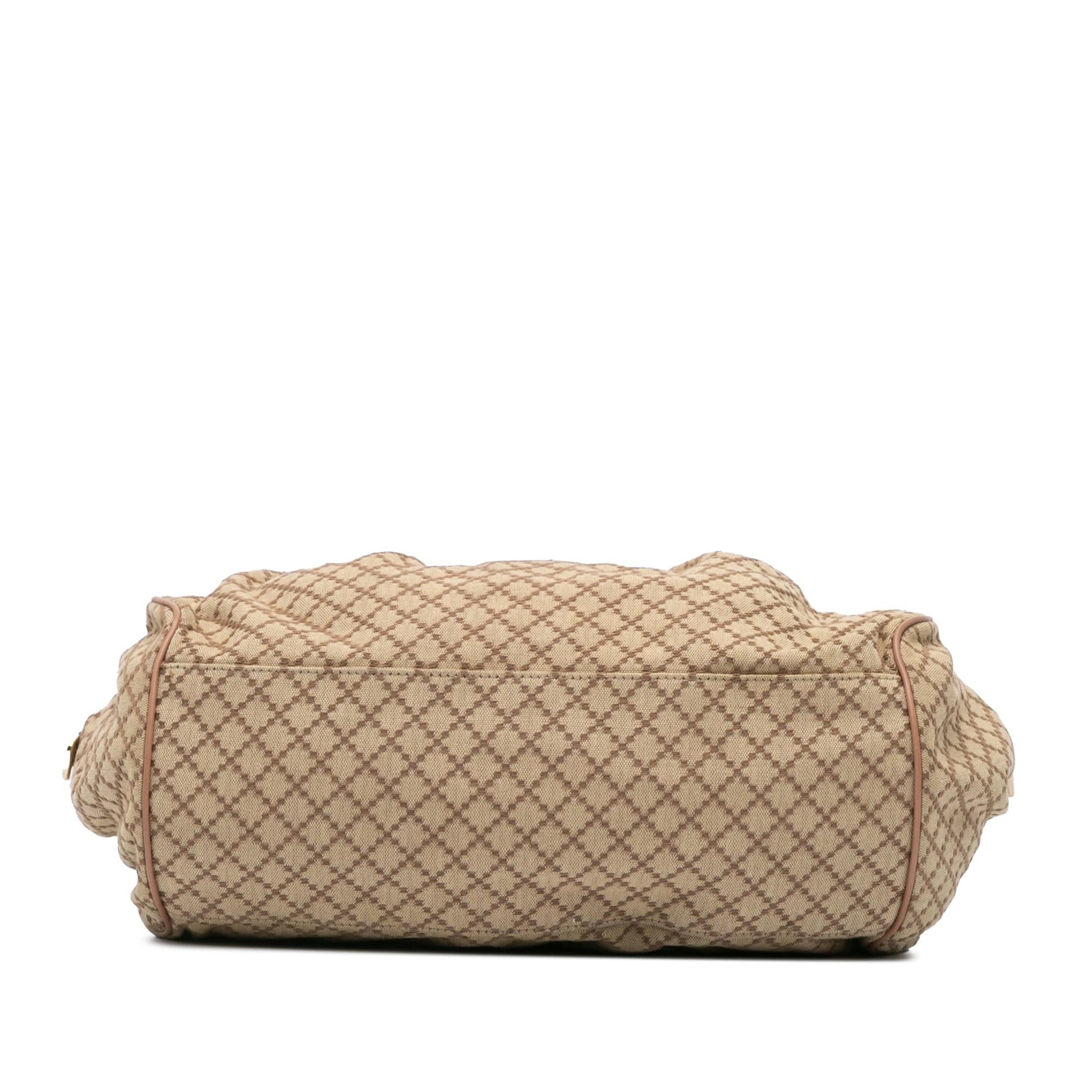 Gucci Diamante Sukey Canvas Calf Brown Satchel Bag Satchel 5