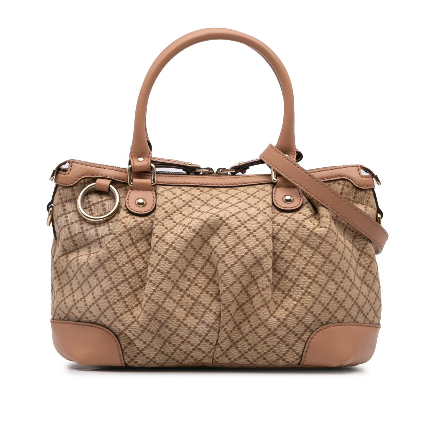 Gucci Diamante Sukey Canvas Brown Satchel Bag Satchel 9
