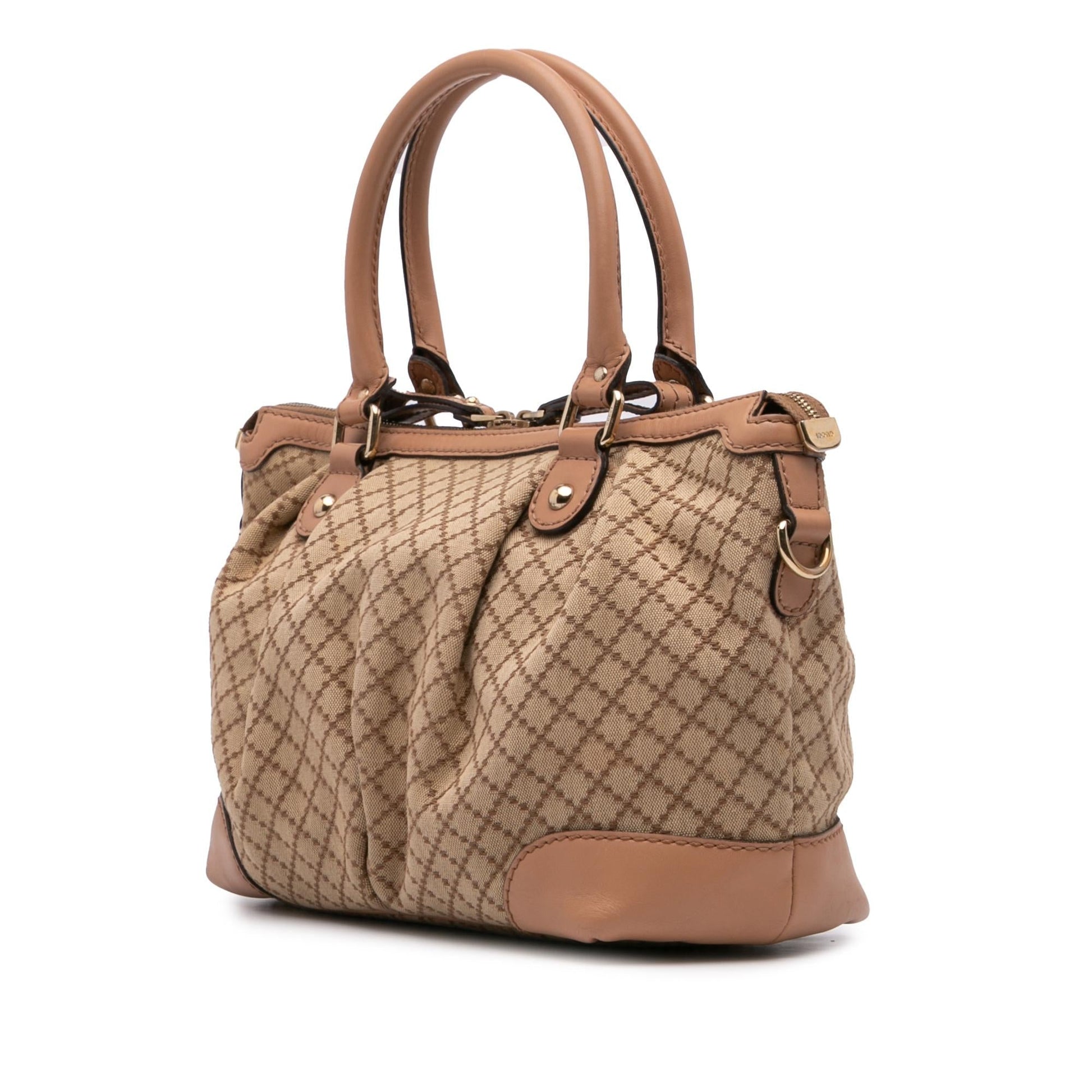 Gucci Diamante Sukey Canvas Brown Satchel Bag Satchel 9