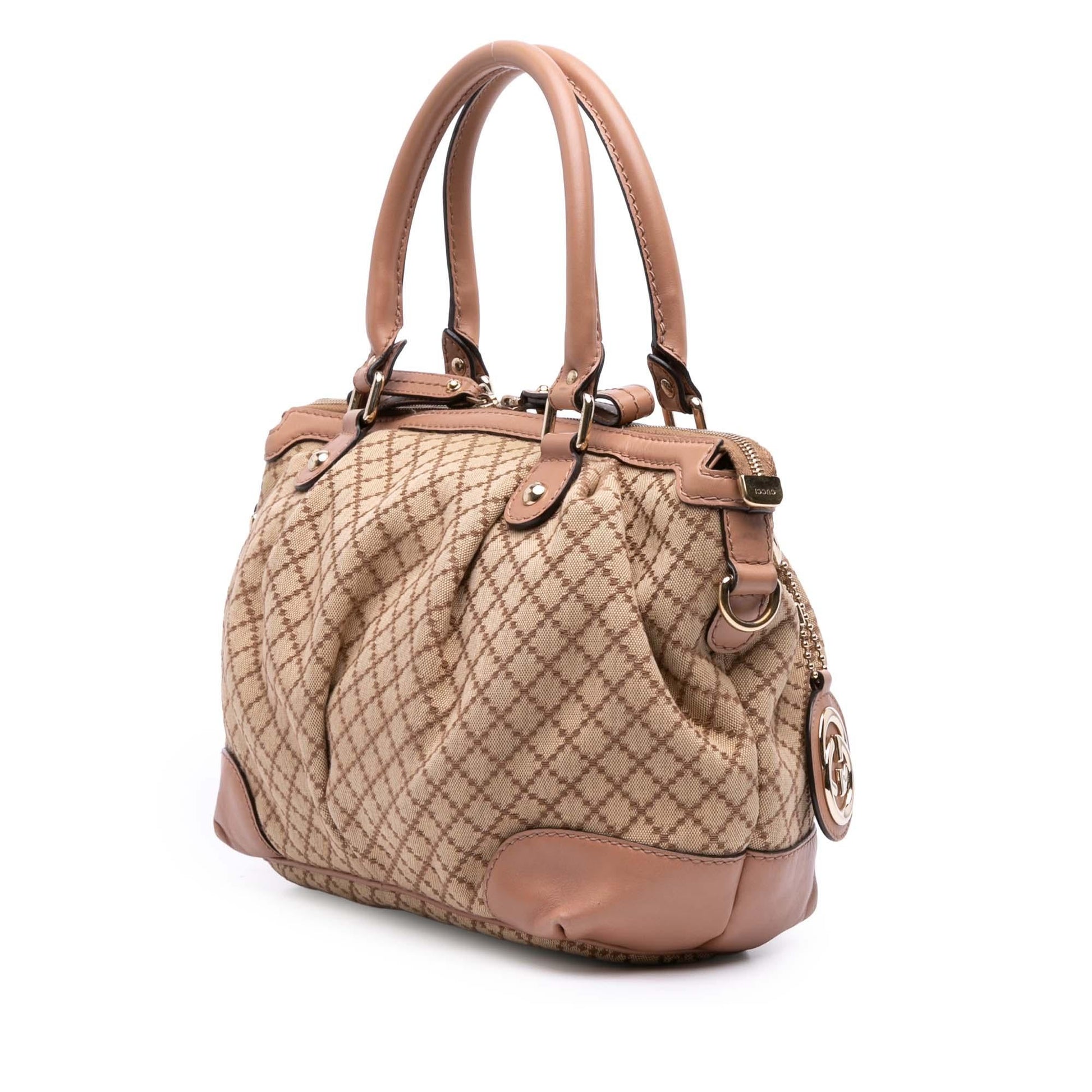 Gucci Diamante Sukey Canvas Travel Bag Satchel 10
