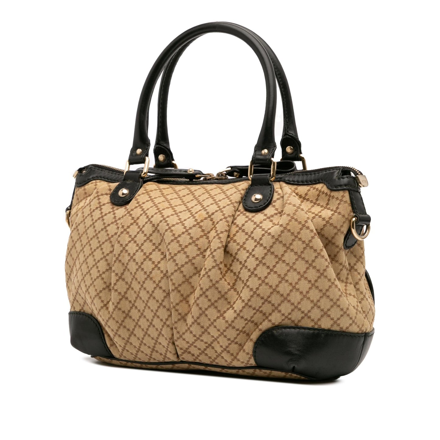 Gucci Diamante Sukey Canvas Travel Bag Satchel 13