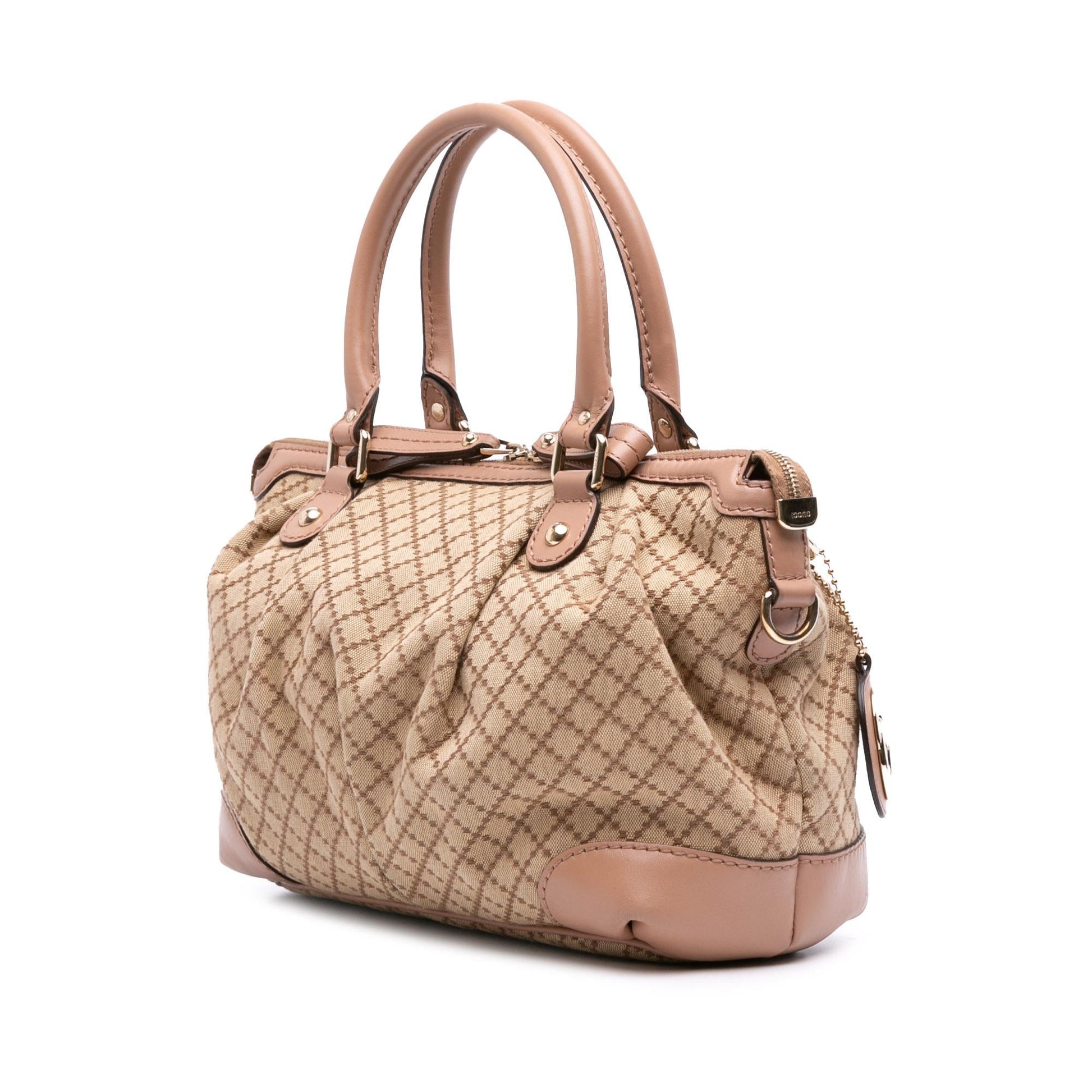 Gucci Diamante Sukey Canvas Travel Bag Satchel 14