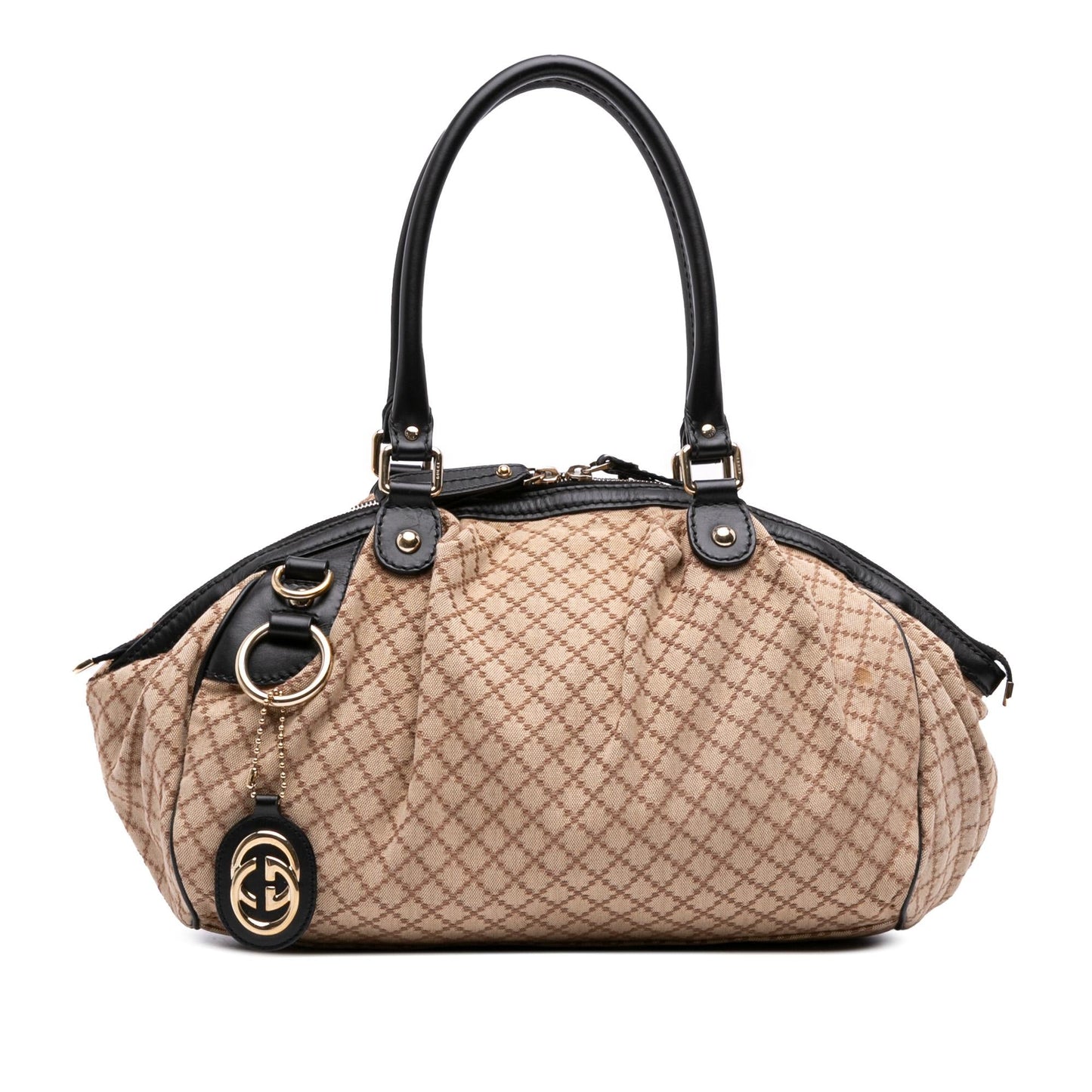 Gucci Diamante Sukey Canvas Travel Bag Satchel 19