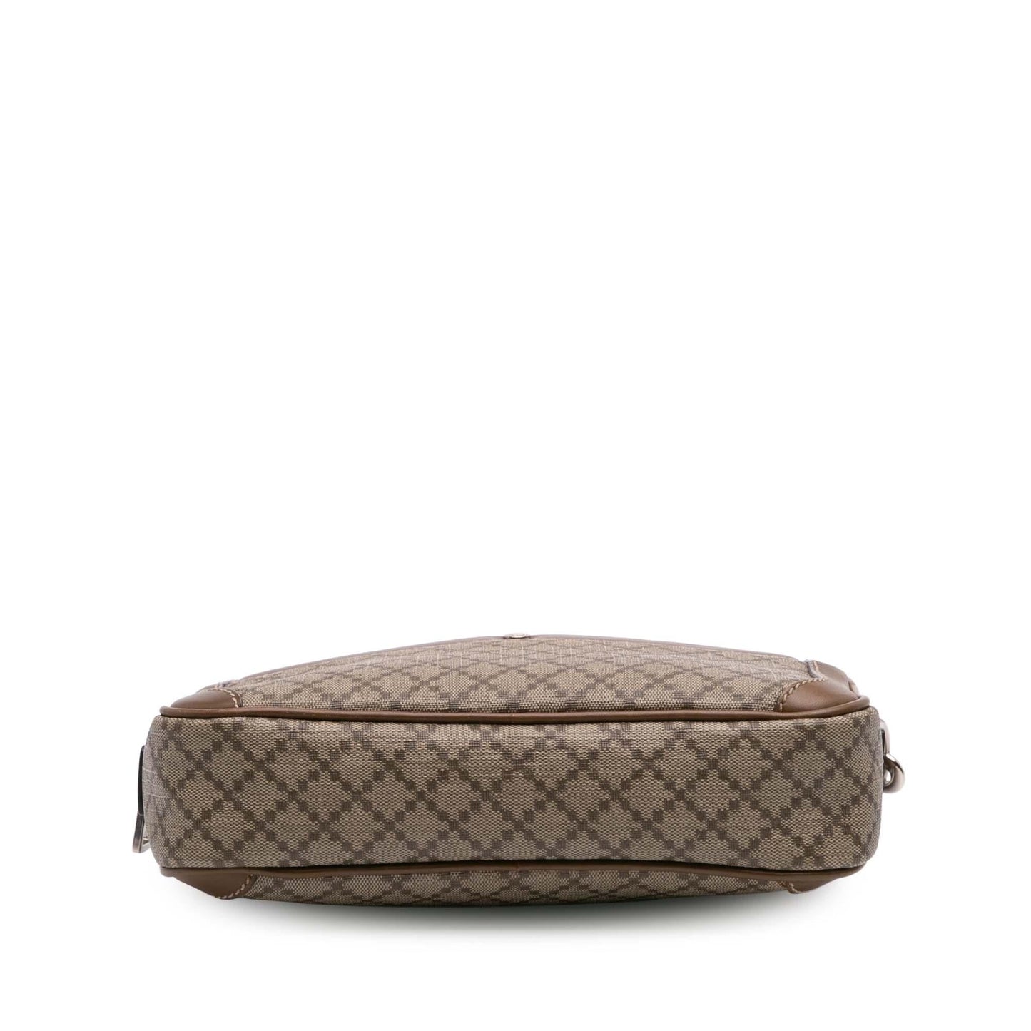 Gucci Diamante Coated Canvas Calf Brown Clutch Bag Canvas Clutch
