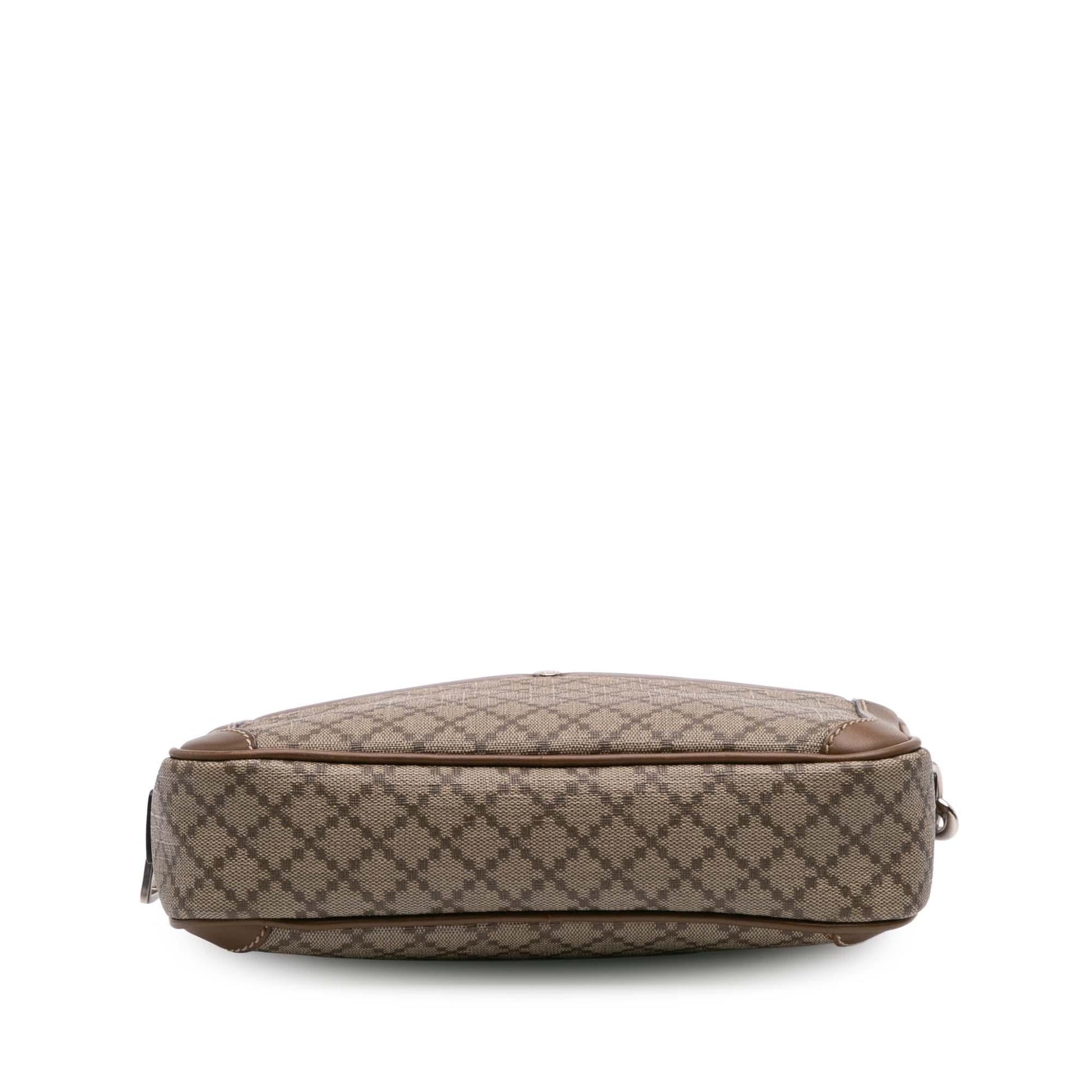 Gucci Diamante Coated Canvas Calf Brown Clutch Bag