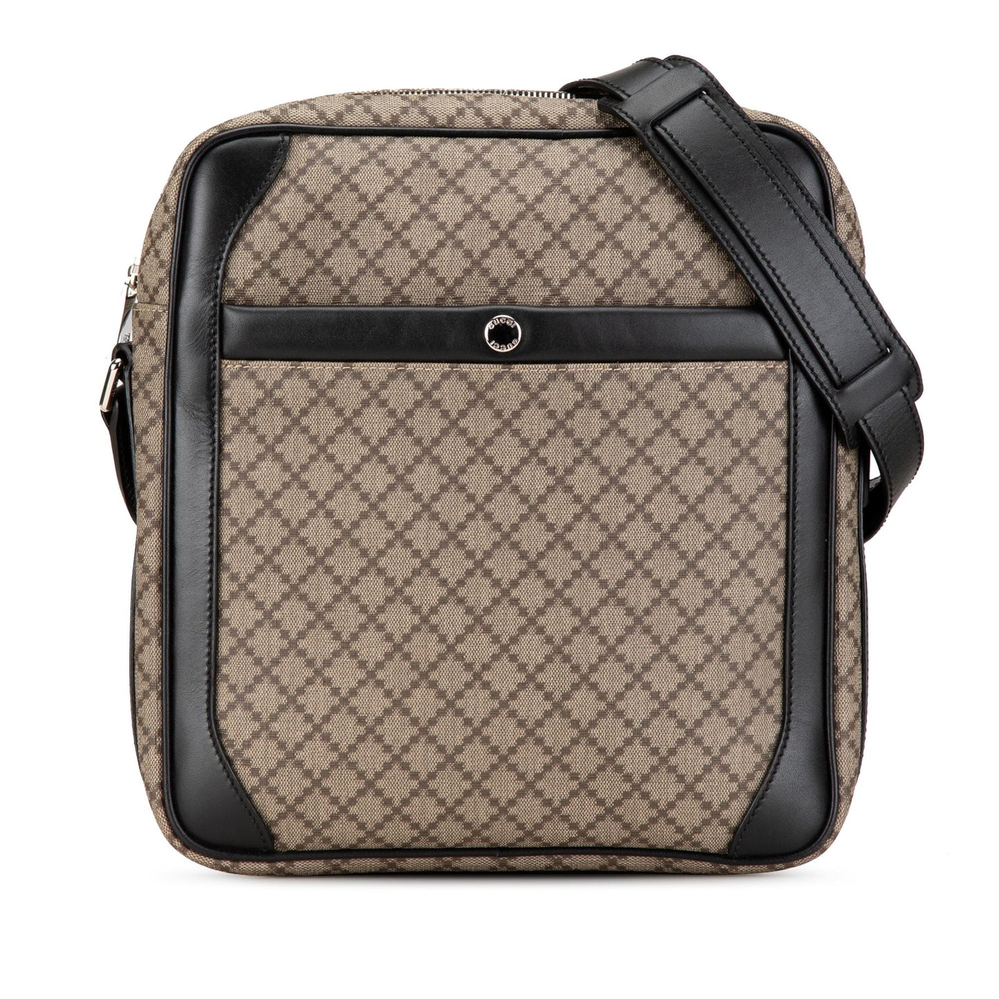 Gucci Diamante Coated Zip SHG-6hNSKC Canvas Calf Black Brown Crossbody Bag