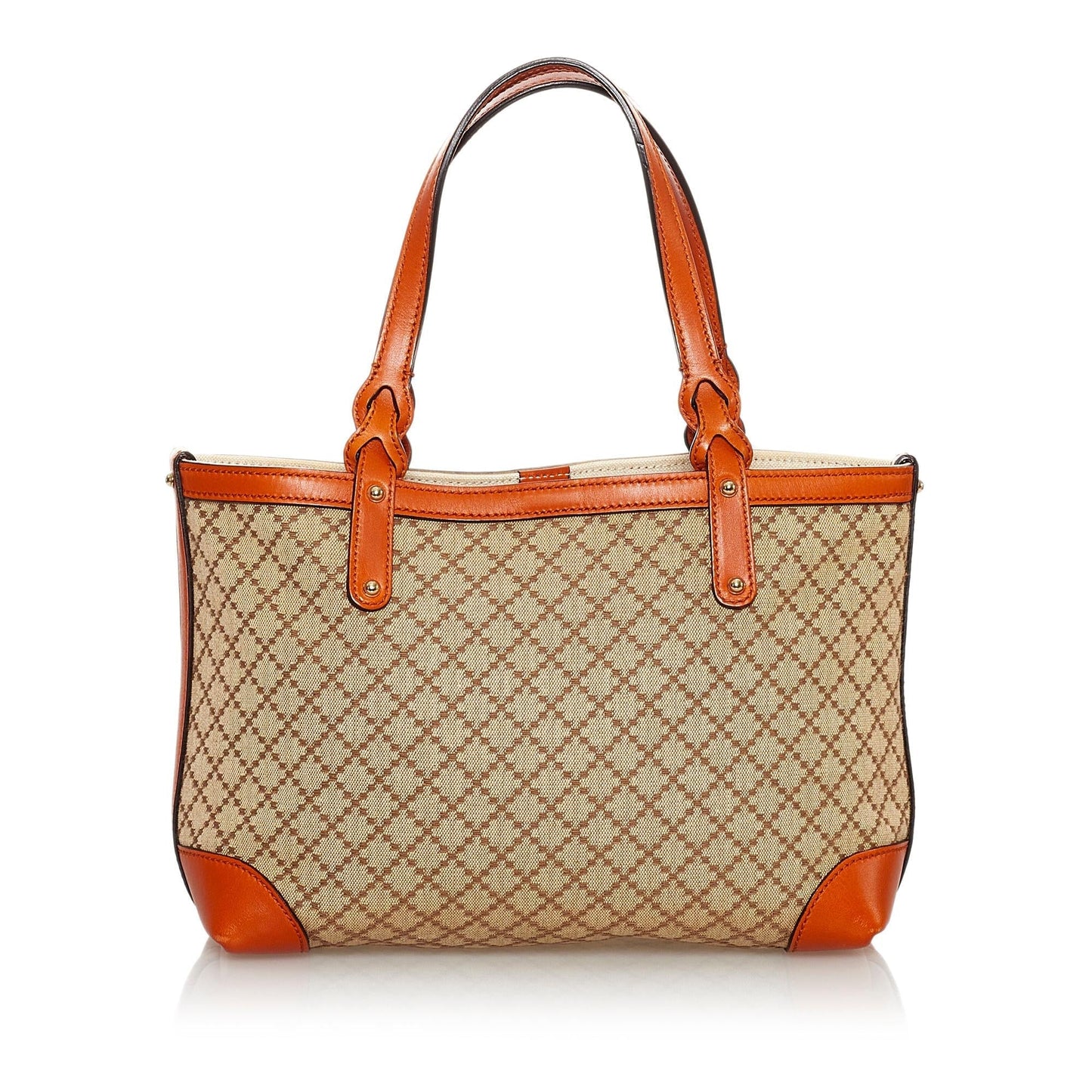 Gucci Diamante Craft SHG-u15SMV Canvas Brown Orange Tote Bag