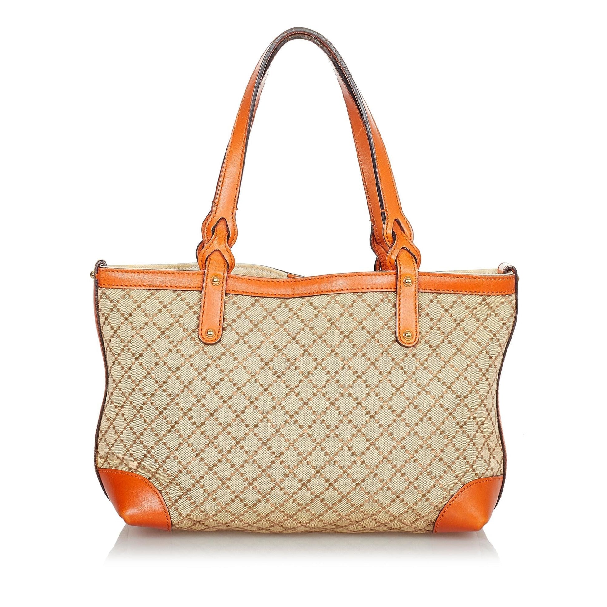 Gucci Diamante Craft SHG-6RuQKX Canvas Brown Orange Tote Bag