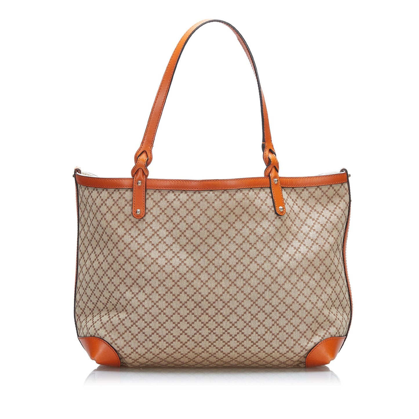 Gucci Diamante Craft SHG-4JX5fC Canvas Calf Brown Orange Tote Bag