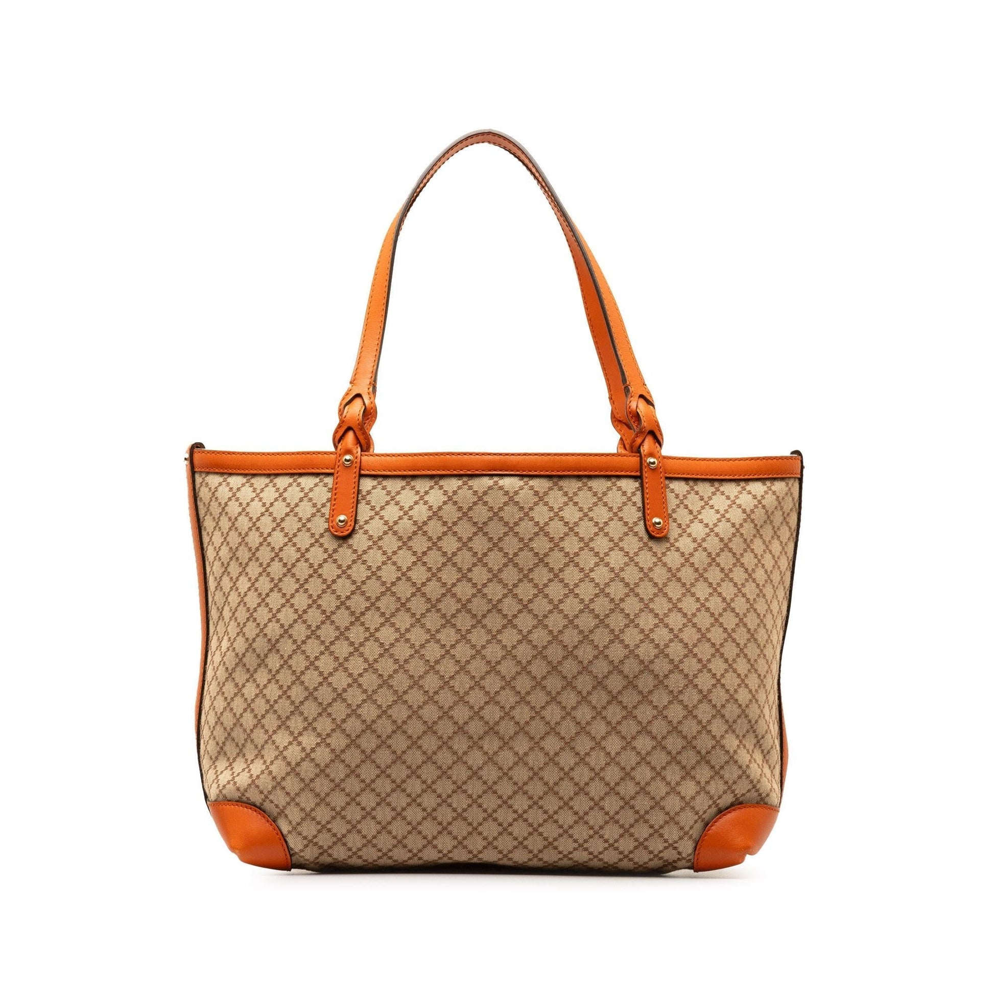 Gucci Diamante Craft SHG-1fx7EB Canvas Calf Brown Orange Tote Bag