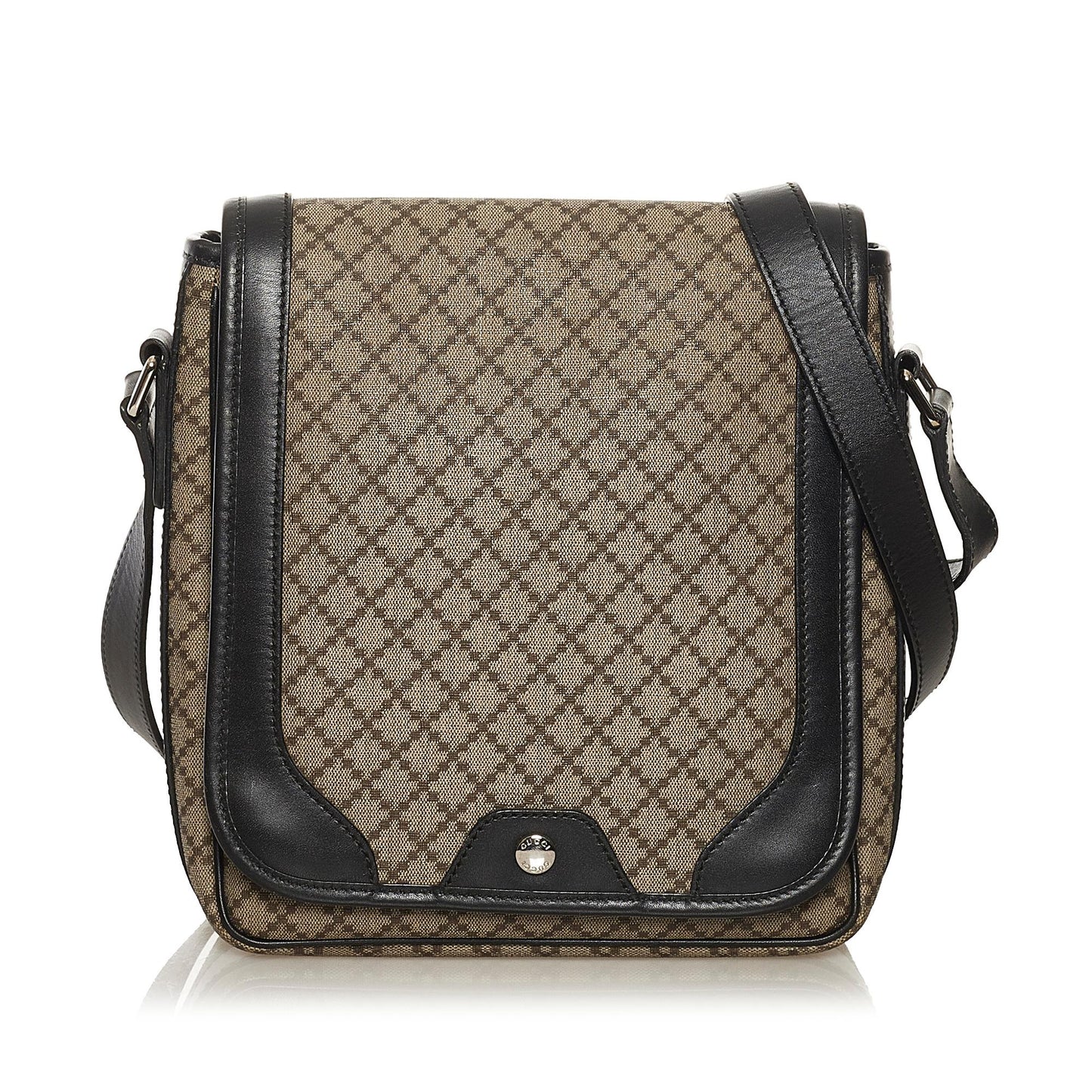 Gucci Diamante SHG Canvas Black Brown Crossbody Bag