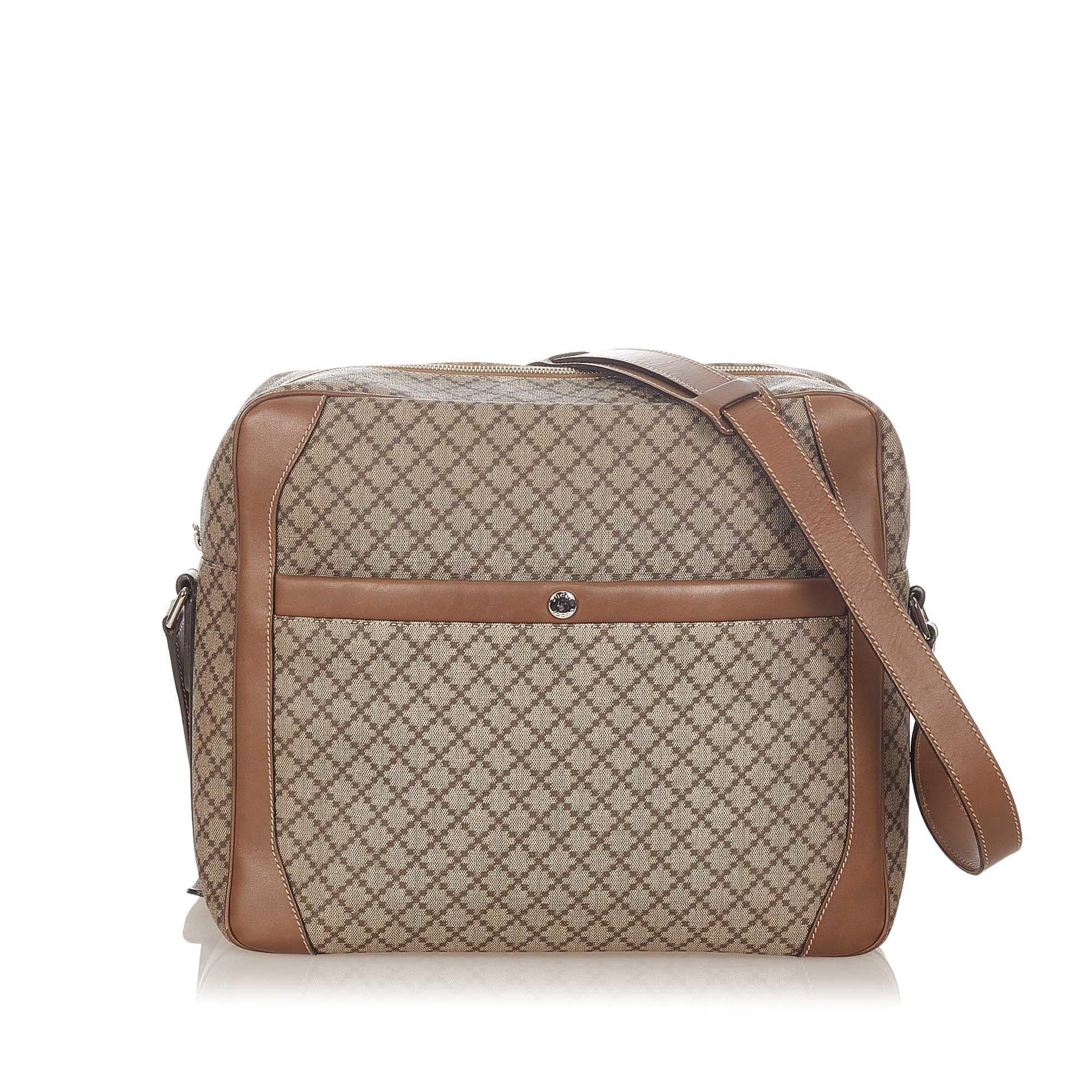 Gucci Diamante SHG Canvas Brown Crossbody Bag