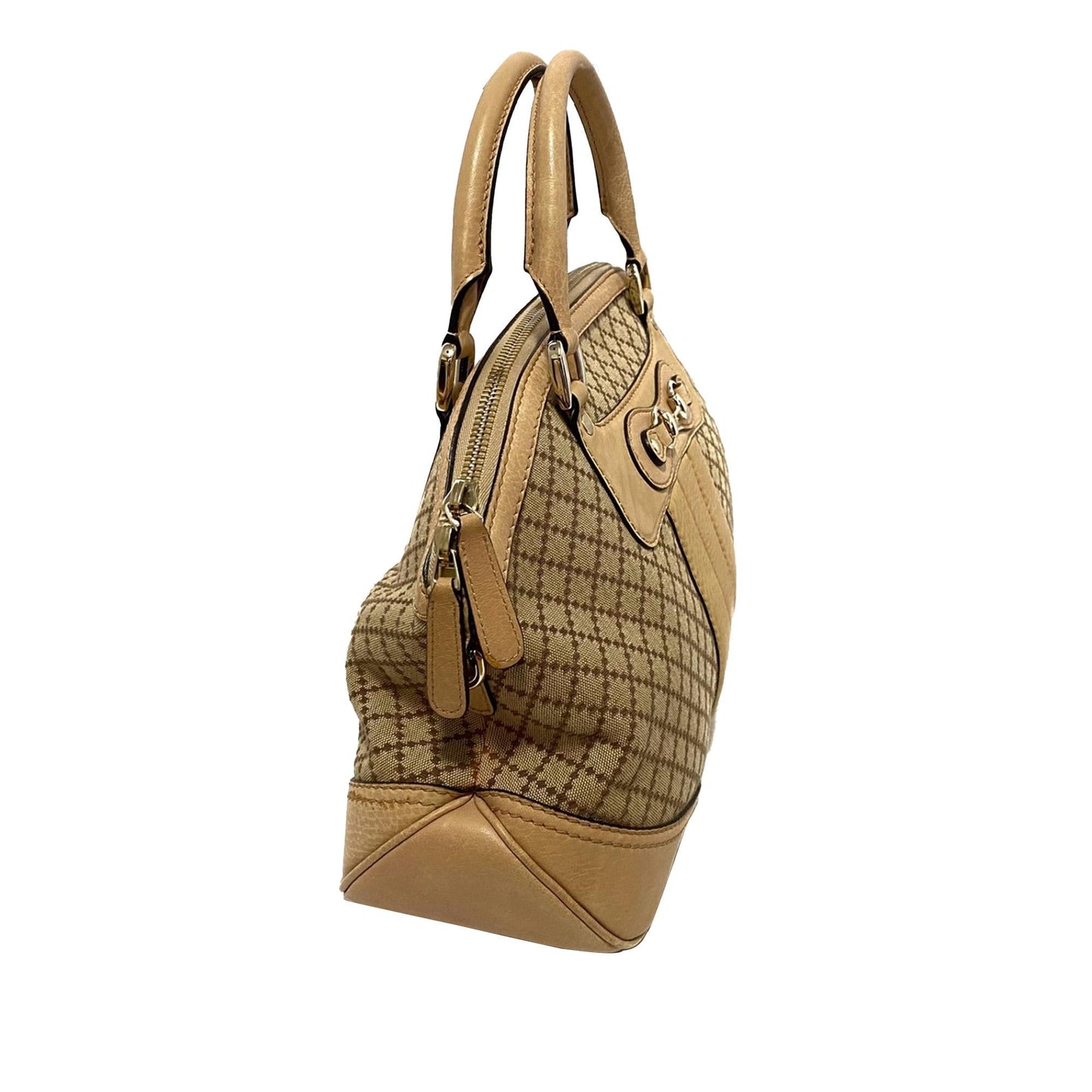 Gucci Diamante Horsebit Catherine SHG-FImtrr Canvas Brown Satchel Bag