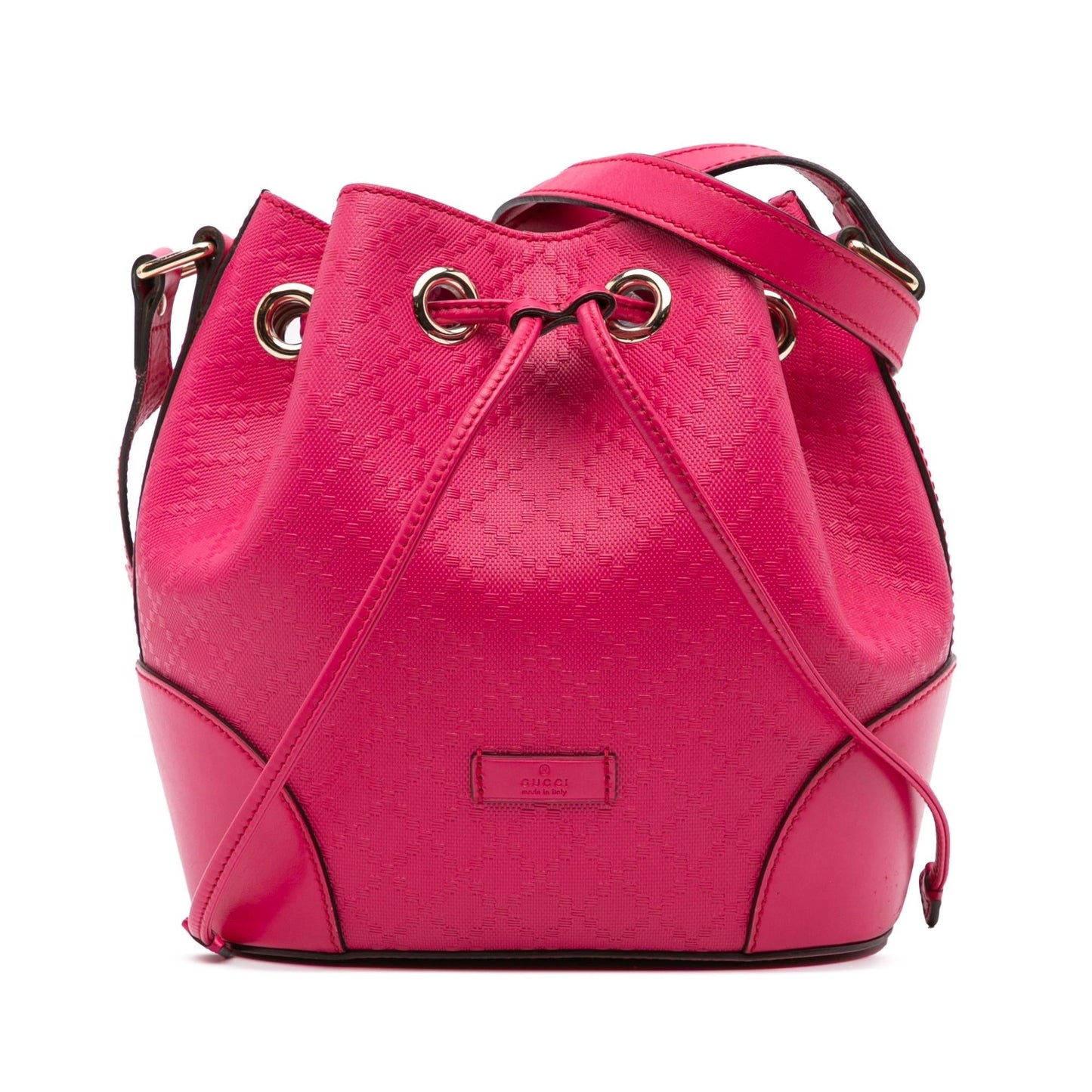 Gucci Diamante Bright Leather Calf Pink Bucket Shoulder Bag Bag 1