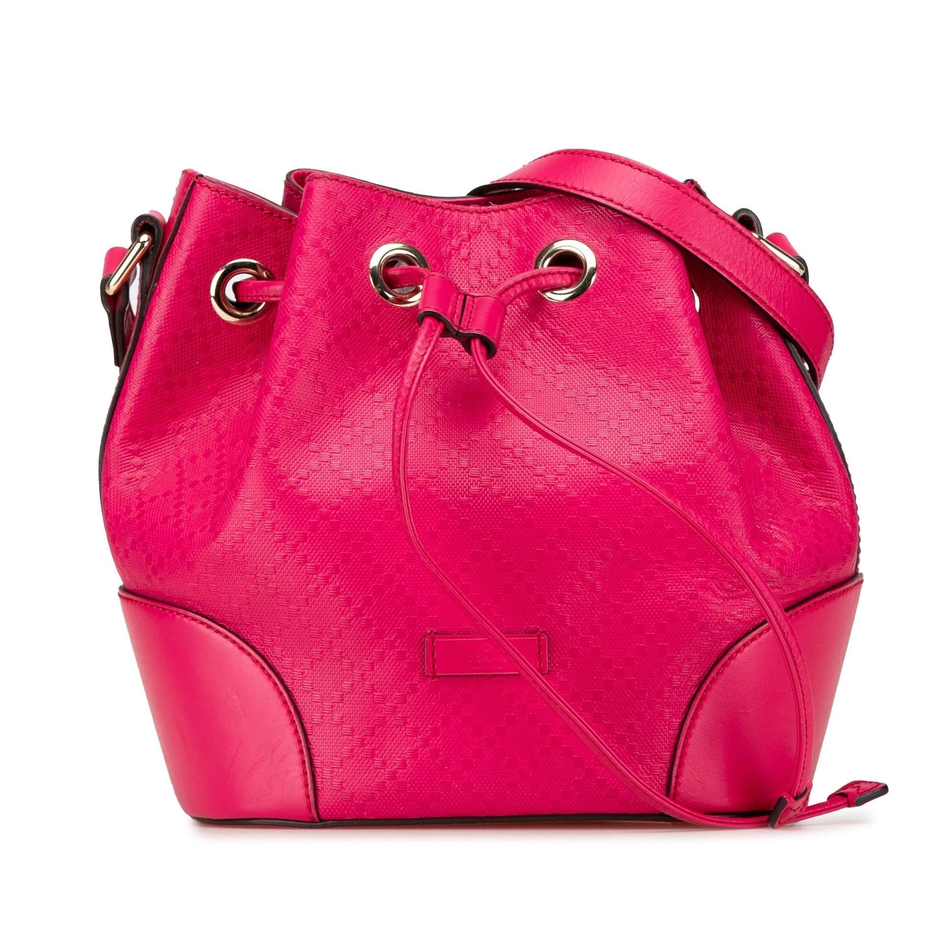 Gucci Diamante Bright Leather Calf Pink Bucket Shoulder Bag