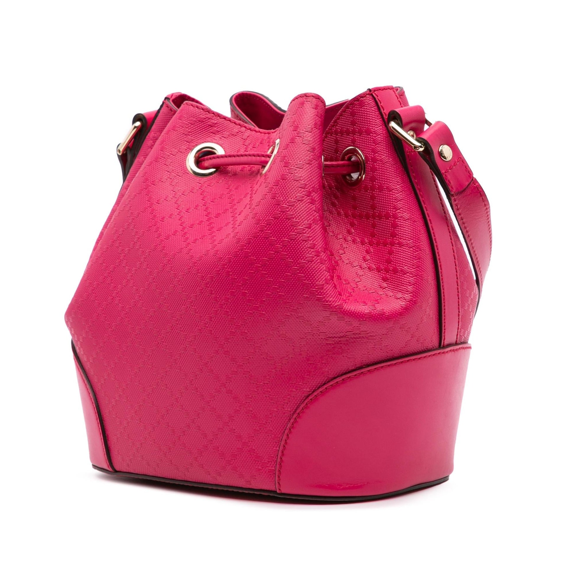 Gucci Diamante Bright Leather Calf Pink Bucket Shoulder Bag Bag 4