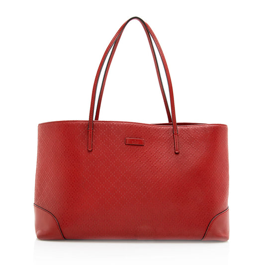 Gucci Diamante Bright SHF Leather Red Tote Bag