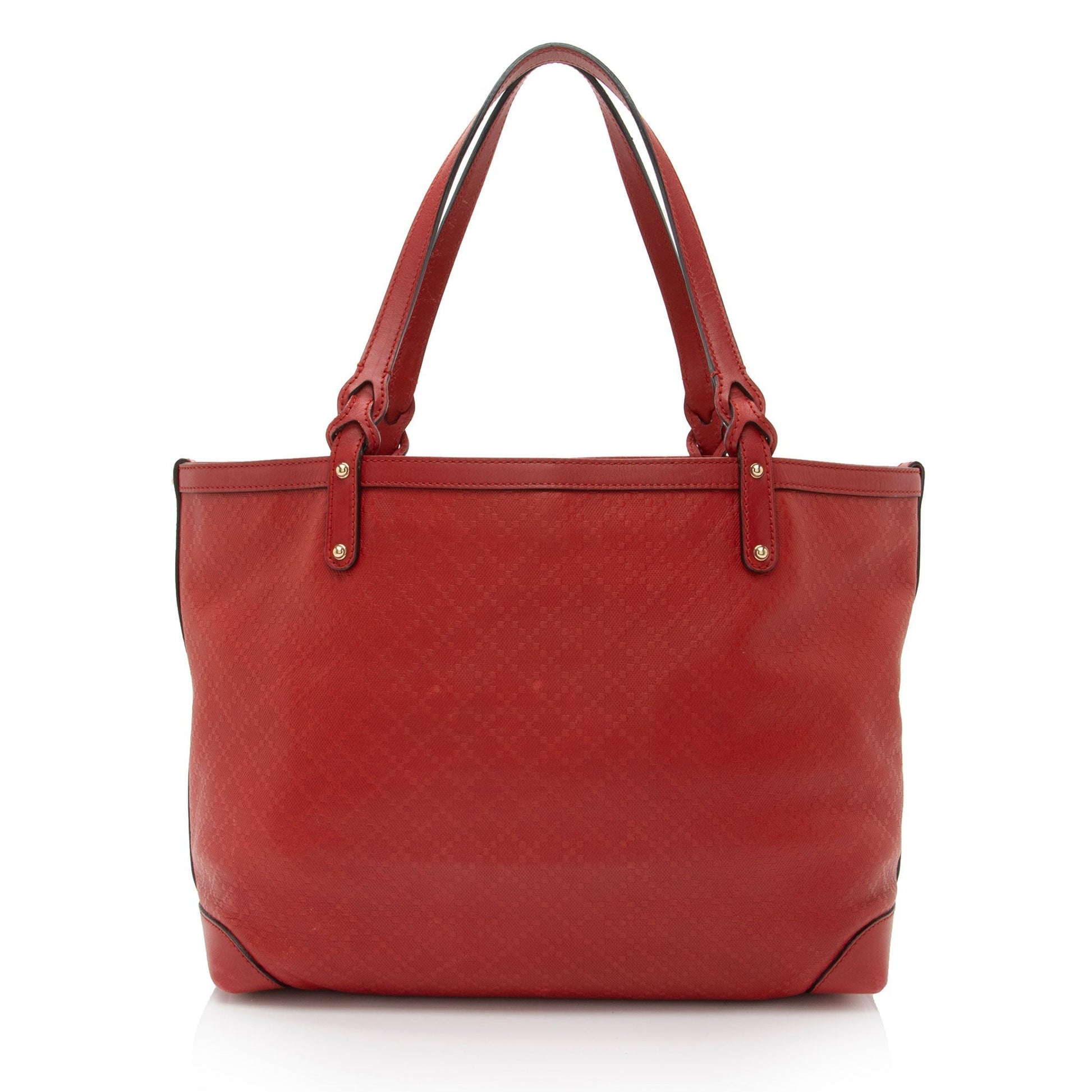 Gucci Diamante Craft SHF-sl89Pi Leather Red Medium Tote Bag