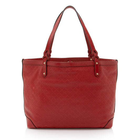 Gucci Diamante Craft SHF-sl89Pi Leather Red Medium Tote Bag