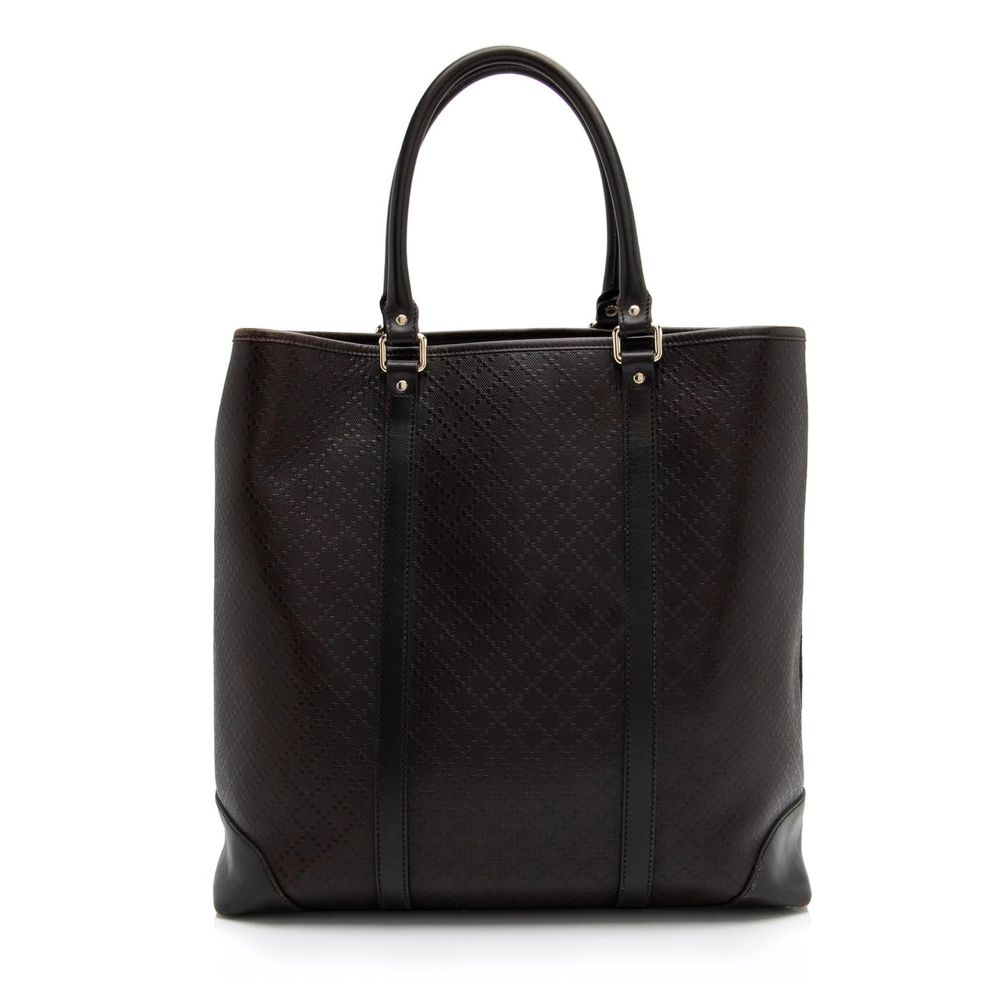 Gucci Diamante Joy N S SHF Leather Canvas Brown Tote Bag