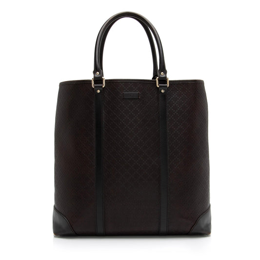 Gucci Diamante Joy N S SHF Leather Canvas Brown Tote Bag