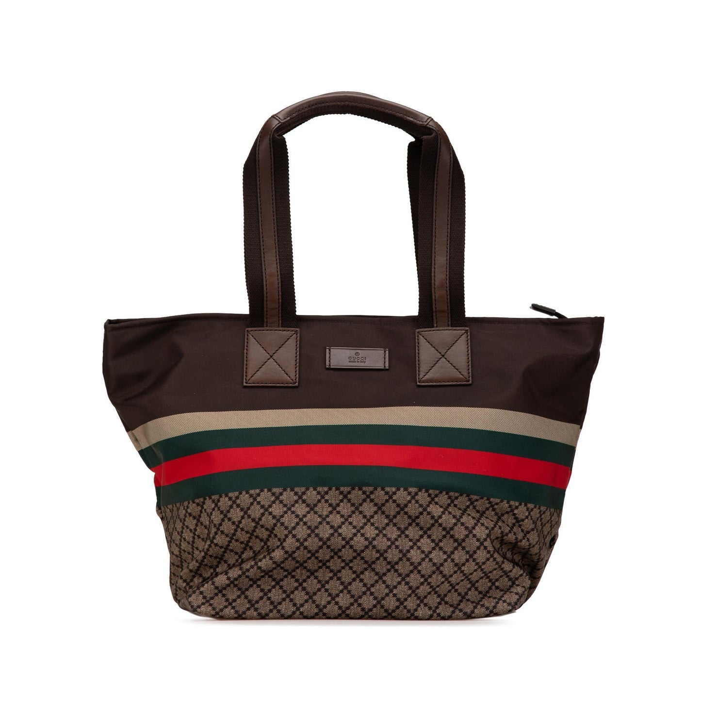 Gucci Diamante Web Nylon Brown Tote Bag Tote 1