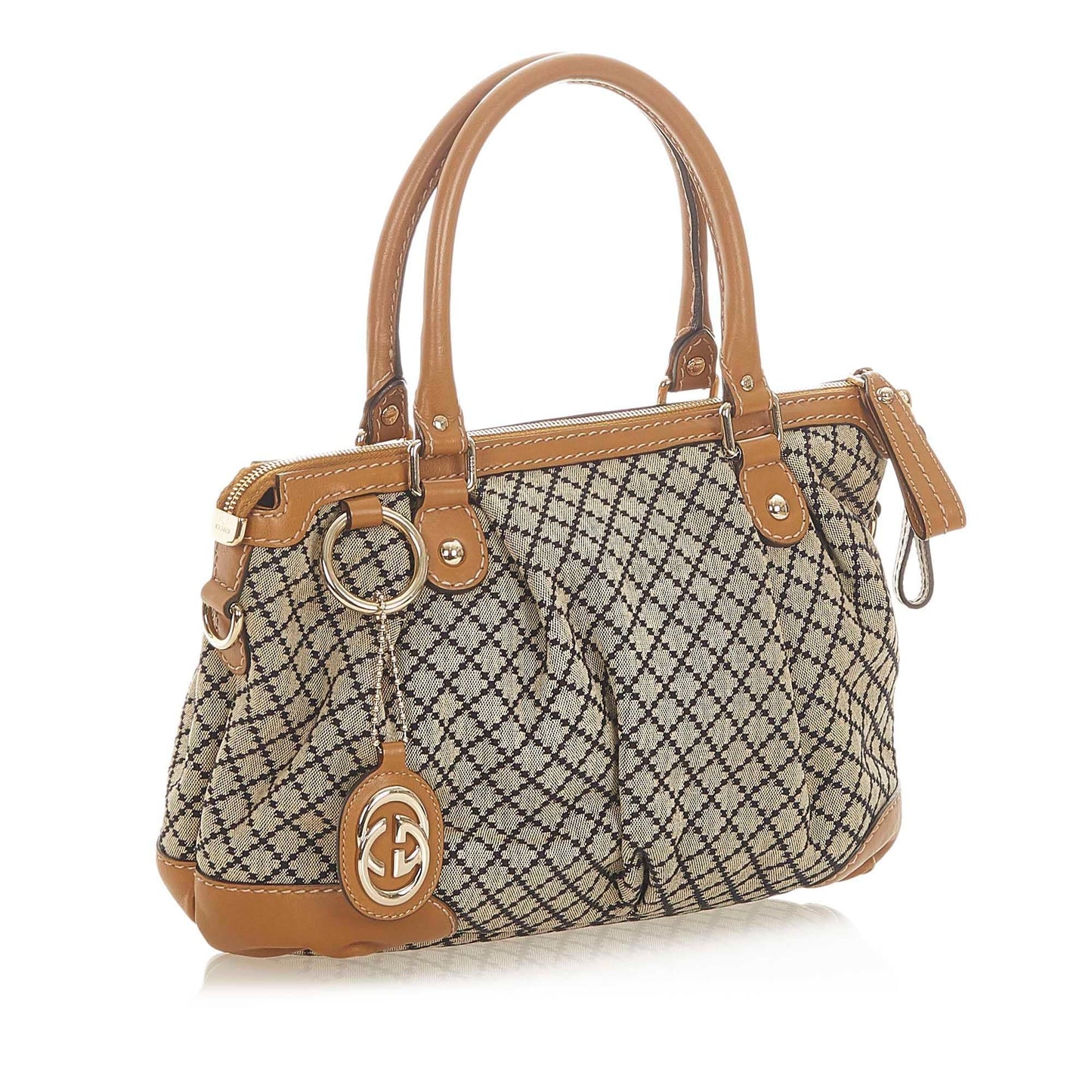 Gucci Diamante Sukey SHG-iZTtvz Canvas Brown Satchel Bag