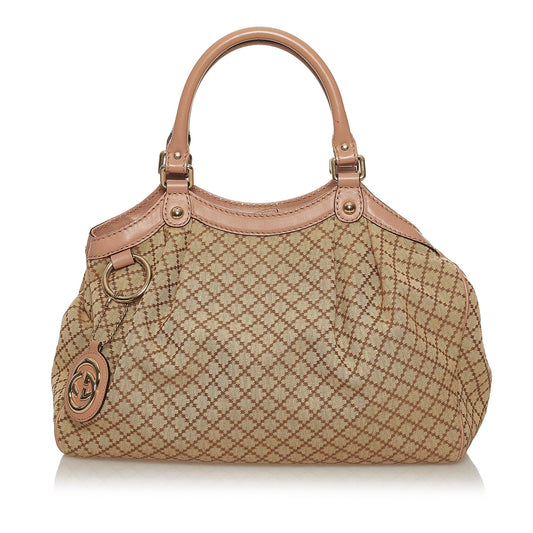 Gucci Diamante Sukey SHG Canvas Brown Tote Bag 3