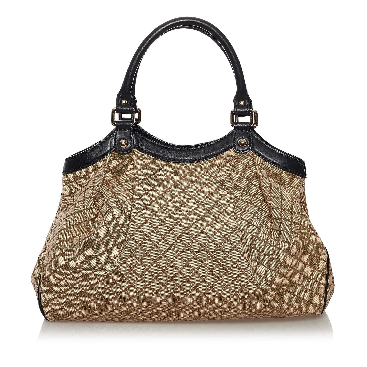 Gucci Diamante Sukey SHG Canvas Black Brown Tote Bag Bag Shg