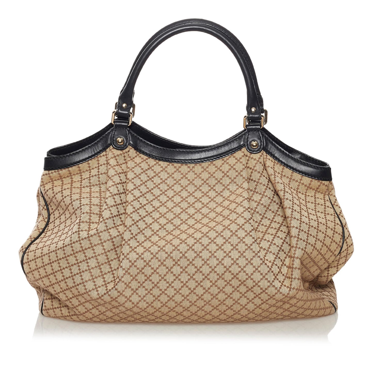 Gucci Diamante Sukey SHG Canvas Black Brown Tote Bag