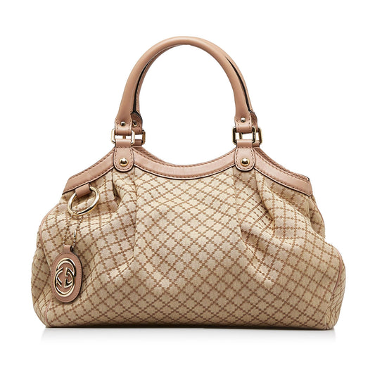 Gucci Diamante Sukey SHG-CWuYvJ Canvas Brown Tote Bag