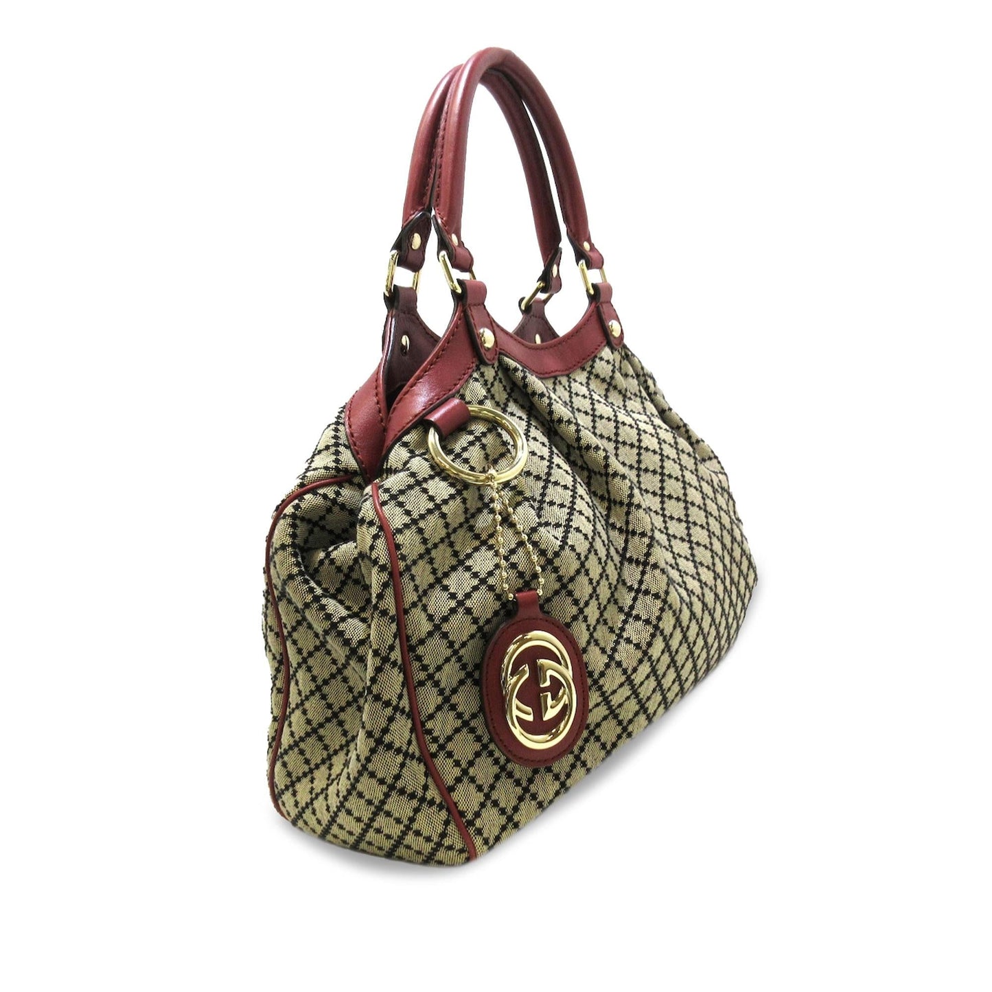 Gucci Diamante Sukey SHG-xsUEnX Canvas Calf Brown Tote Bag