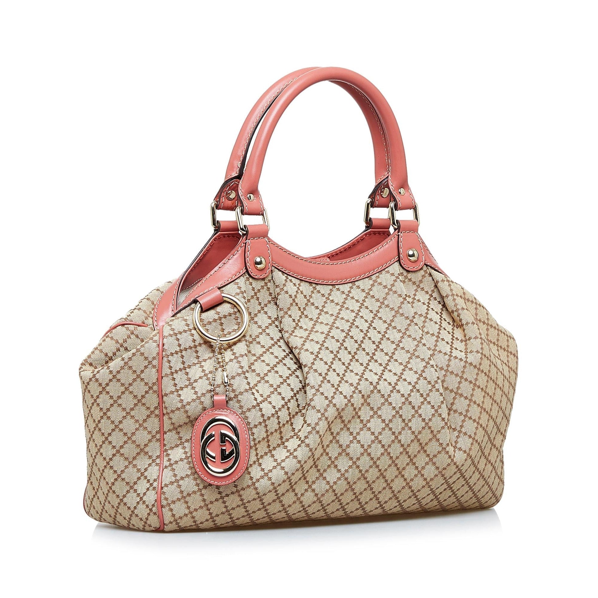 Gucci Diamante Sukey SHG-WfBsMx Canvas Brown Tote Bag