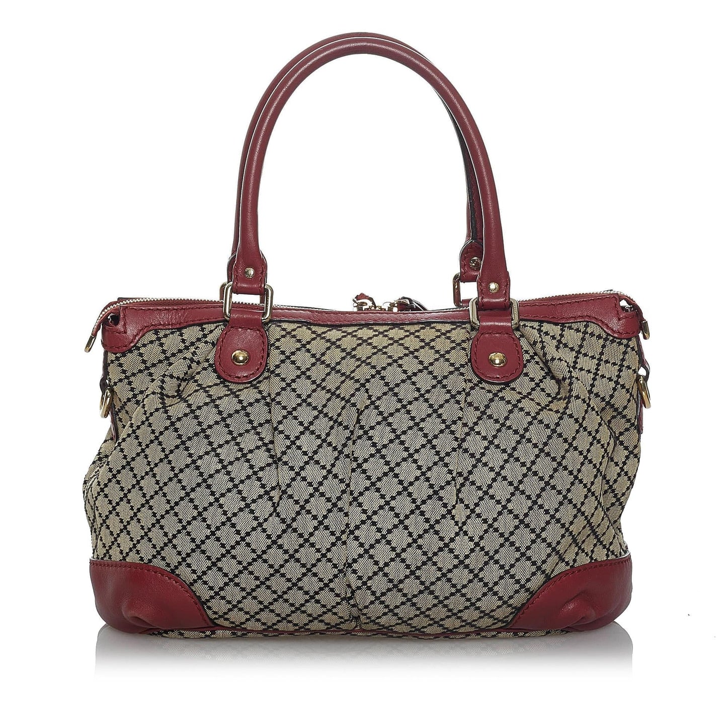 Gucci Diamante Sukey SHG Canvas Grey Satchel Bag