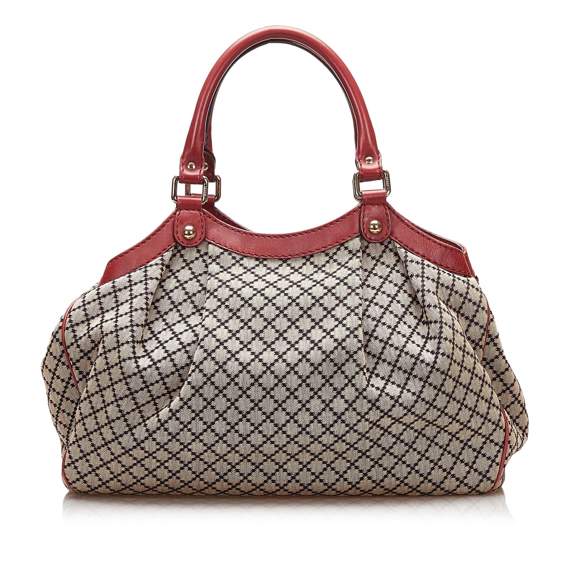 Gucci Diamante Sukey SHG Canvas Grey Tote Bag