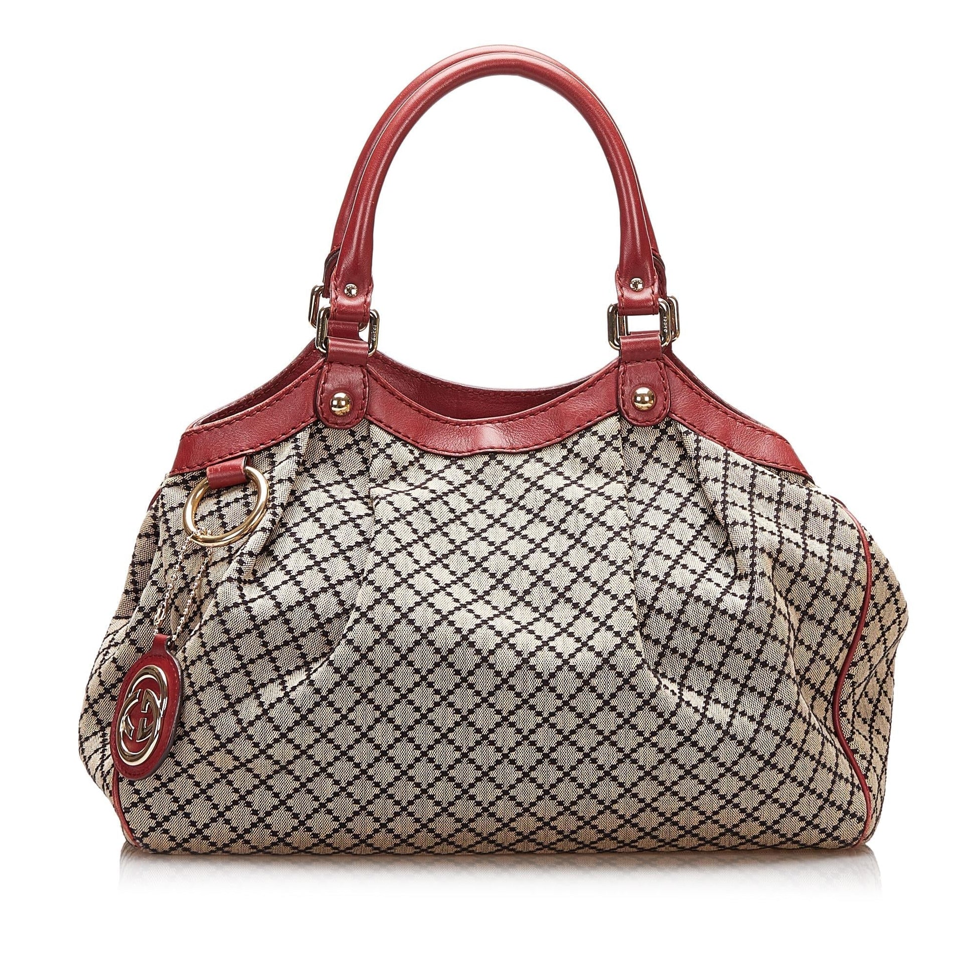 Gucci Diamante Sukey SHG Canvas Grey Tote Bag