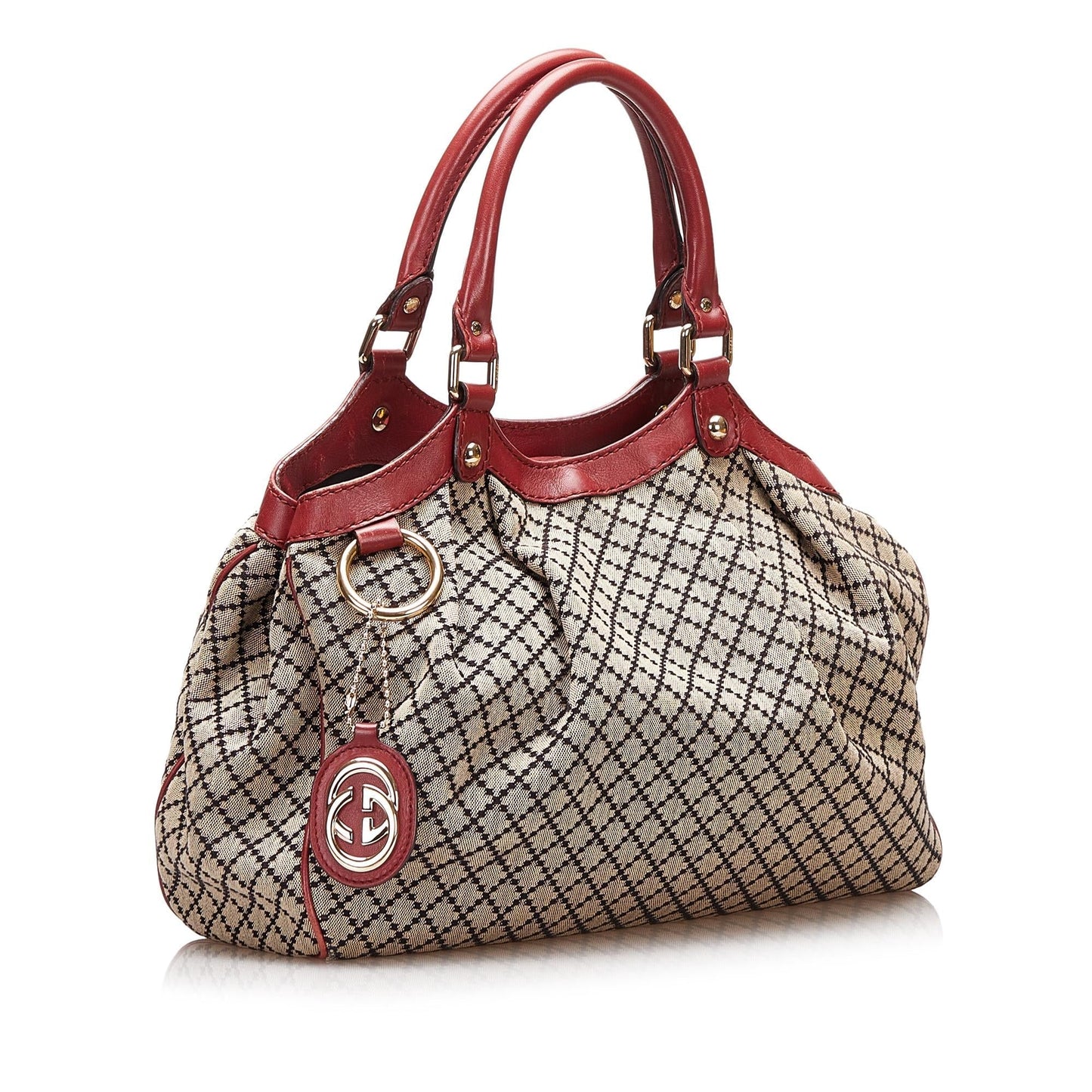Gucci Diamante Sukey SHG Canvas Grey Tote Bag