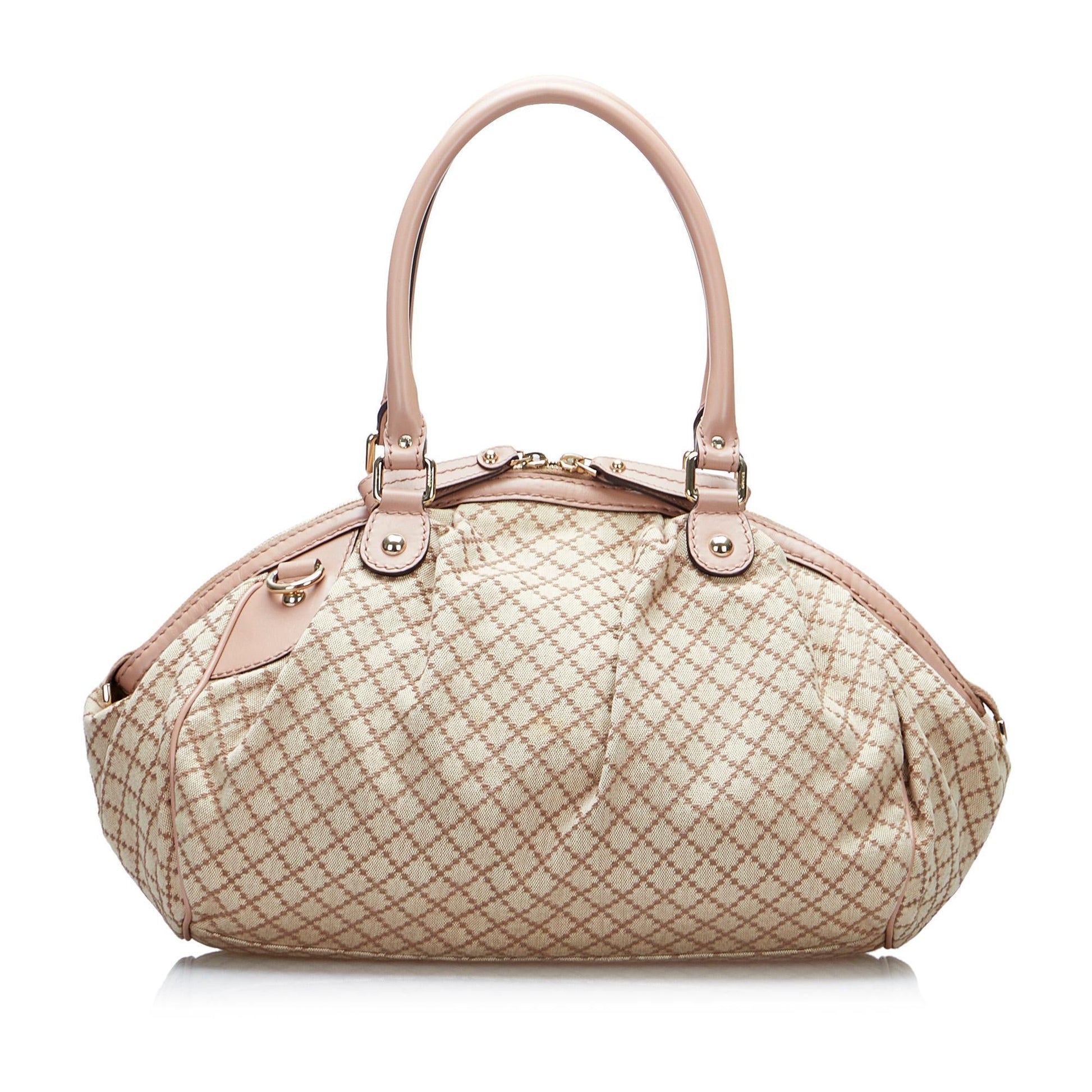 Gucci Diamante Sukey SHG-rusUAN Canvas Brown Satchel Bag