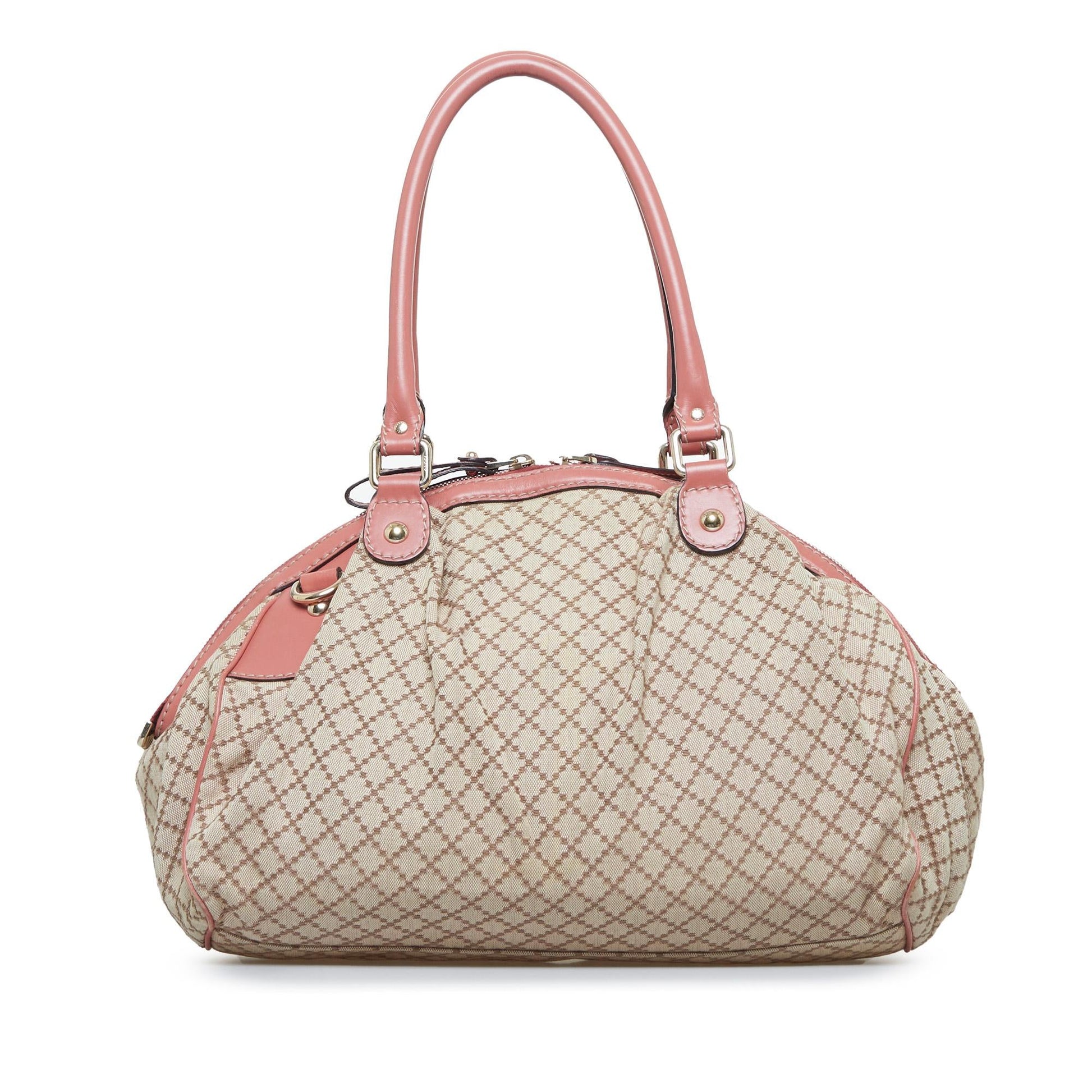 Gucci Diamante Sukey SHG-IaQTTL Canvas Brown Satchel Bag