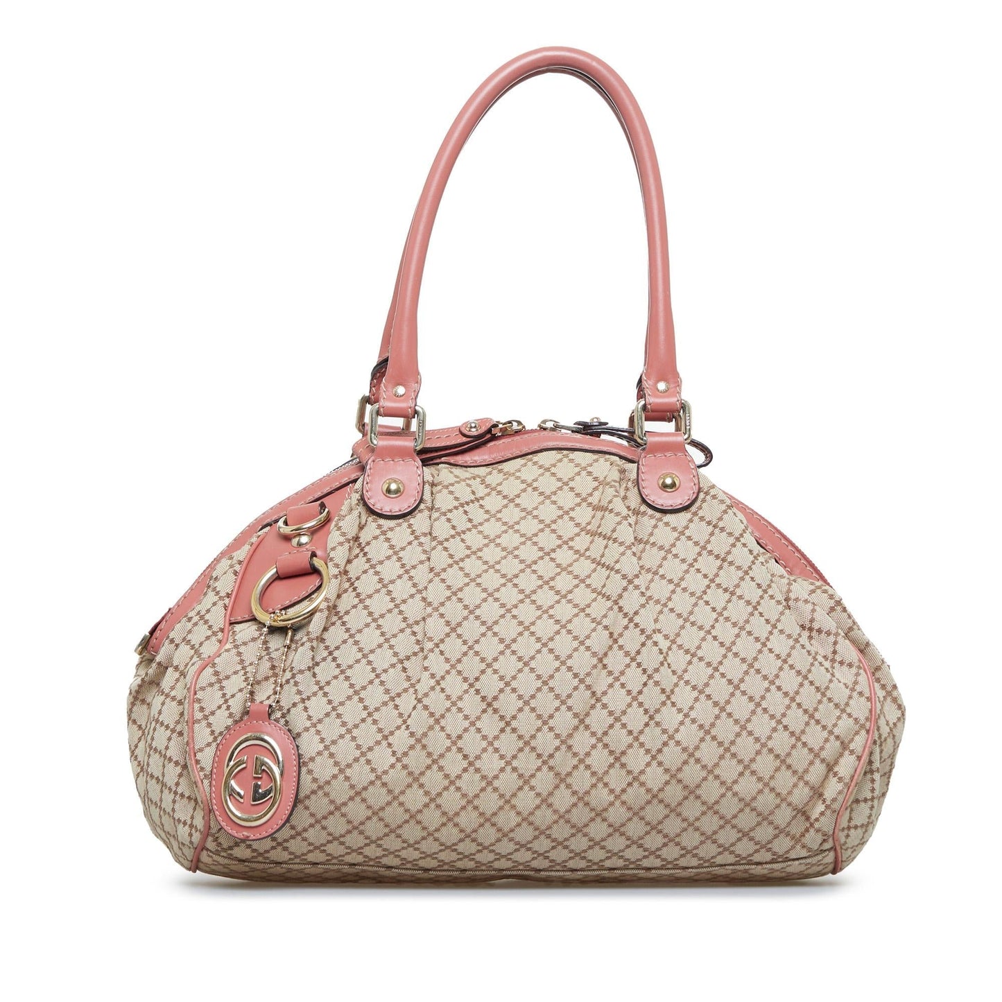 Gucci Diamante Sukey SHG-IaQTTL Canvas Brown Satchel Bag